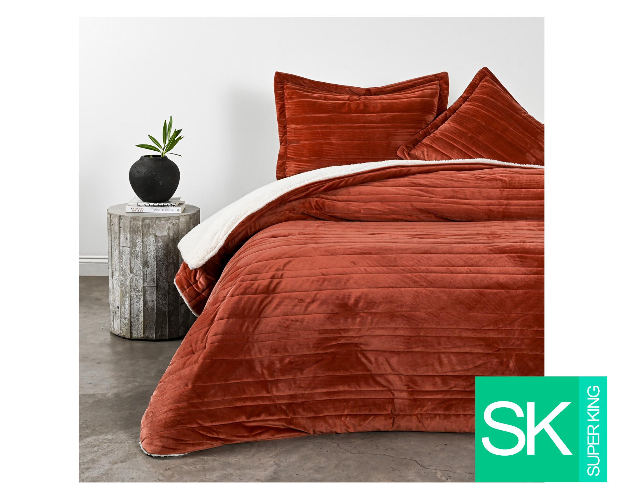 Plumón sherpa Súper King Stripe terracota-0