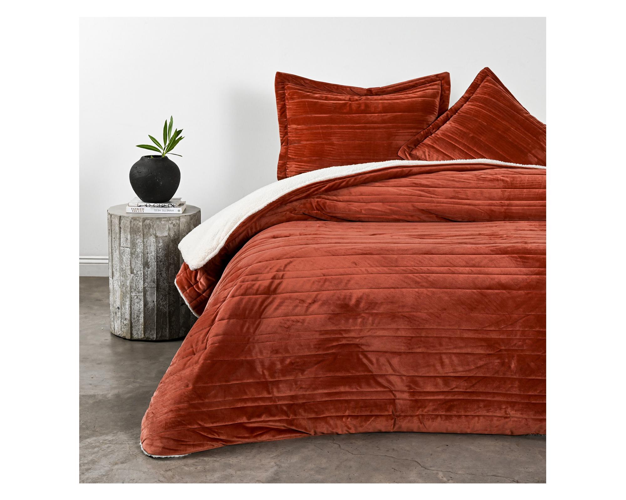 Plumón sherpa Súper King Stripe terracota-1