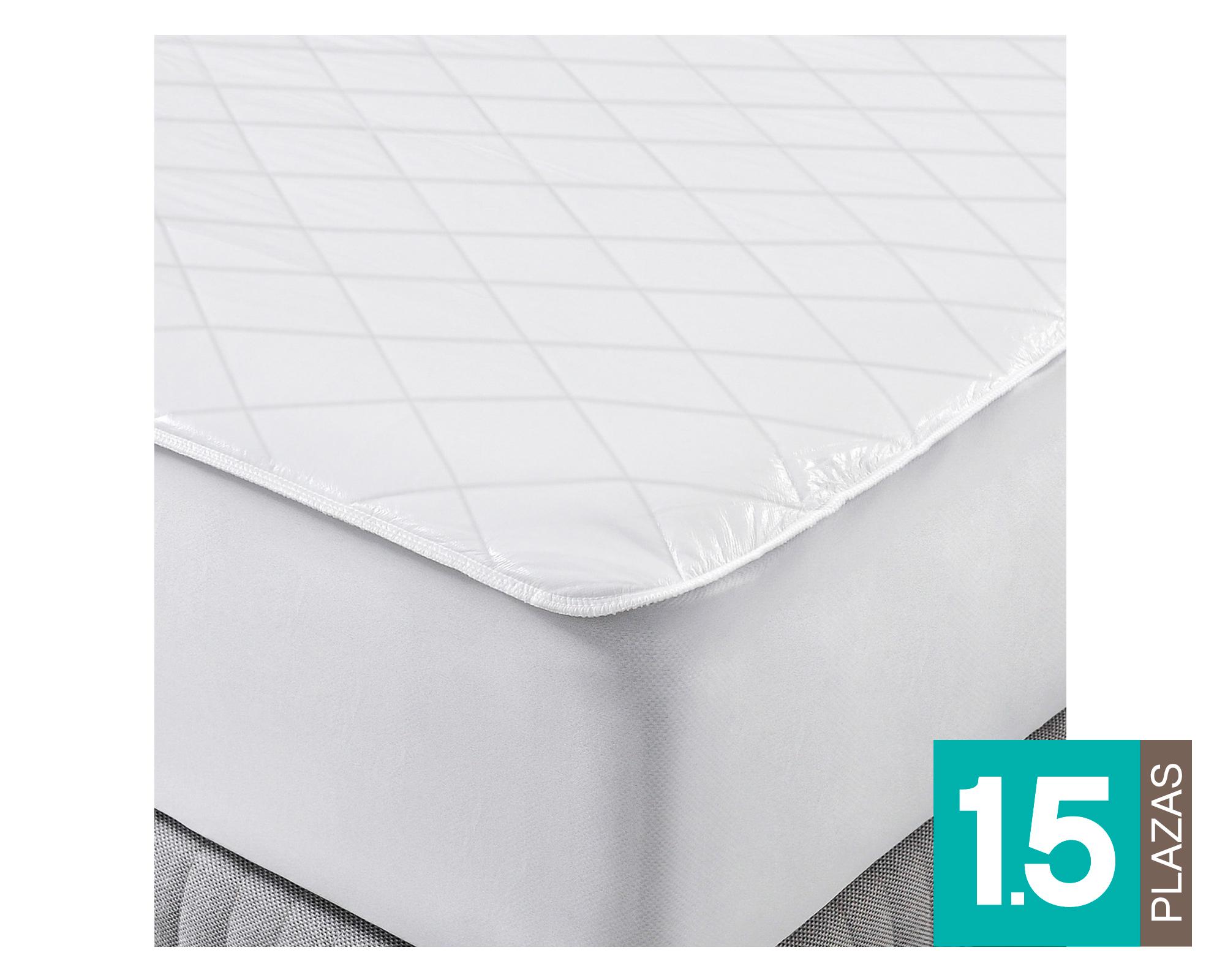 Cubrecolchón Tencel blanco 1.5 plazas-0