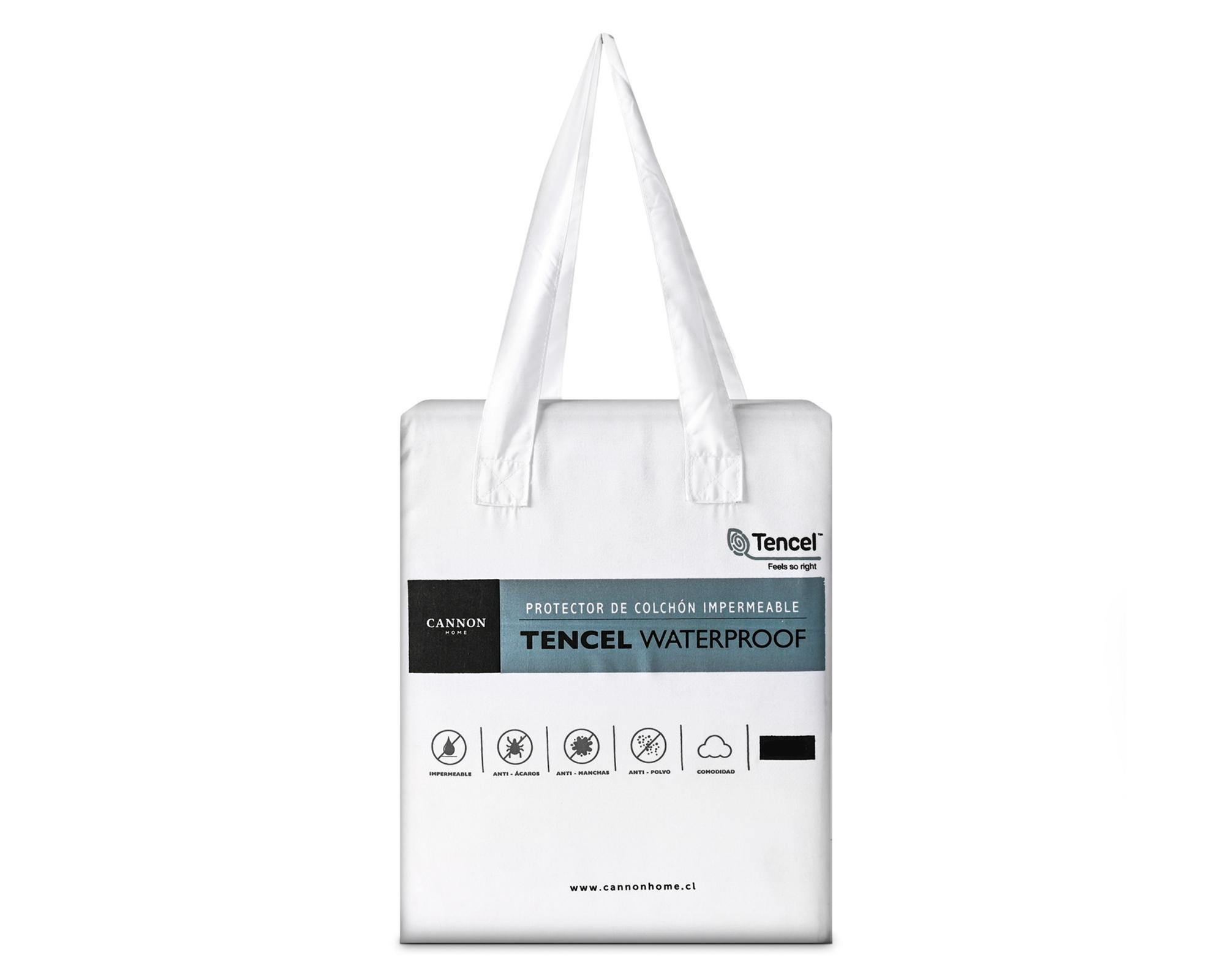 Cubrecolchón Tencel blanco Súper King-2