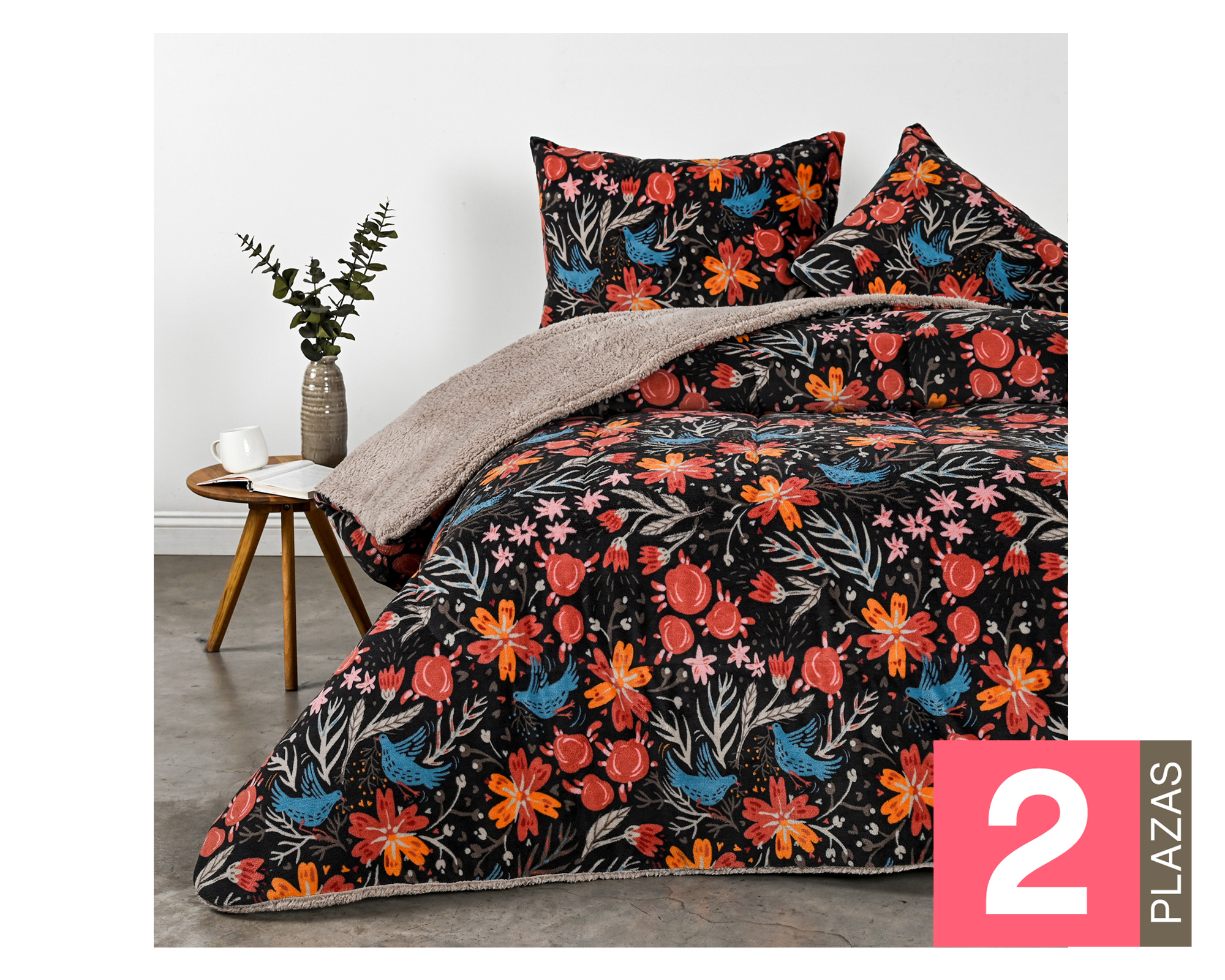 Plumón sherpa Aria negro 2 Plazas-0