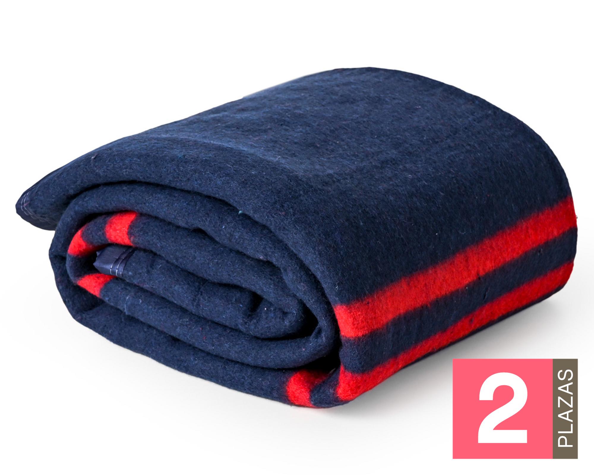 Frazada Rayas azul 2 Plazas-0