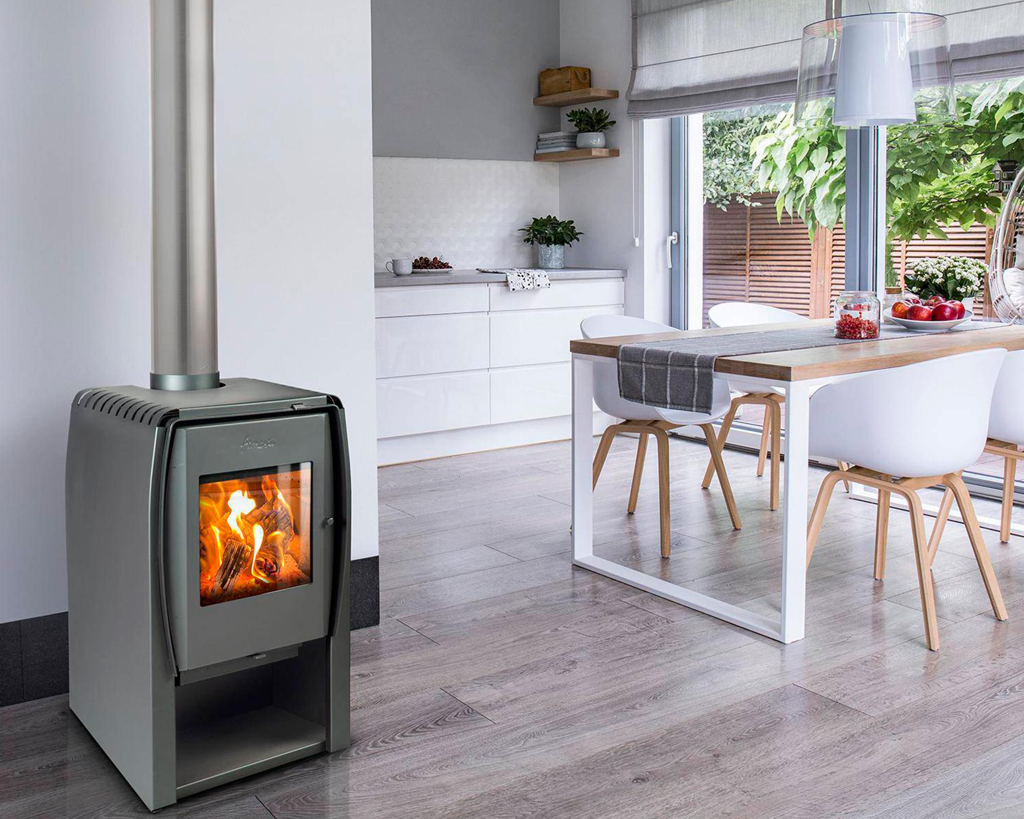 Estufa a leña Nordic 380 10 kW + kit Plus 6"-4