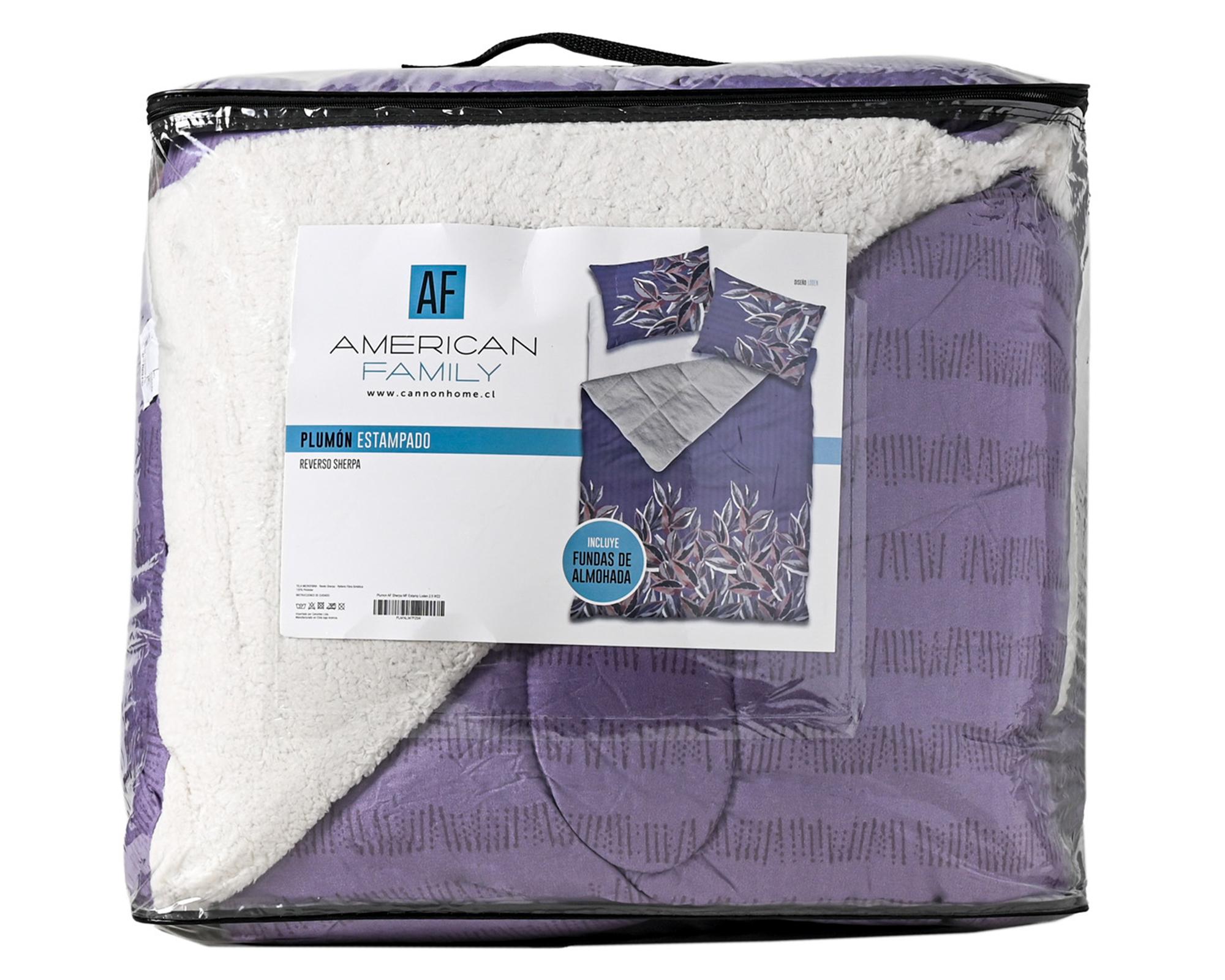 Plumón sherpa 2 plazas Loden morado-2