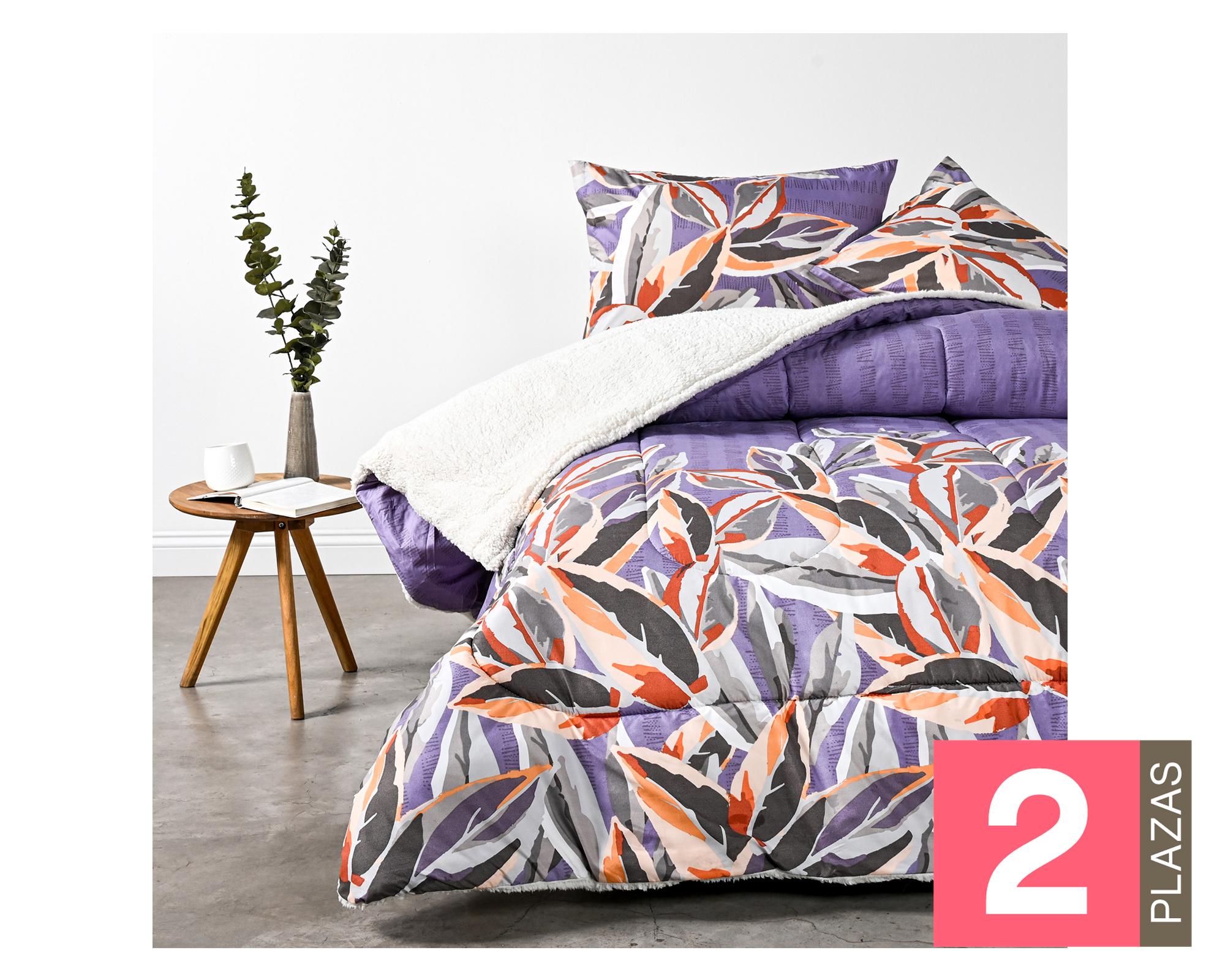 Plumón sherpa 2 plazas Loden morado-0