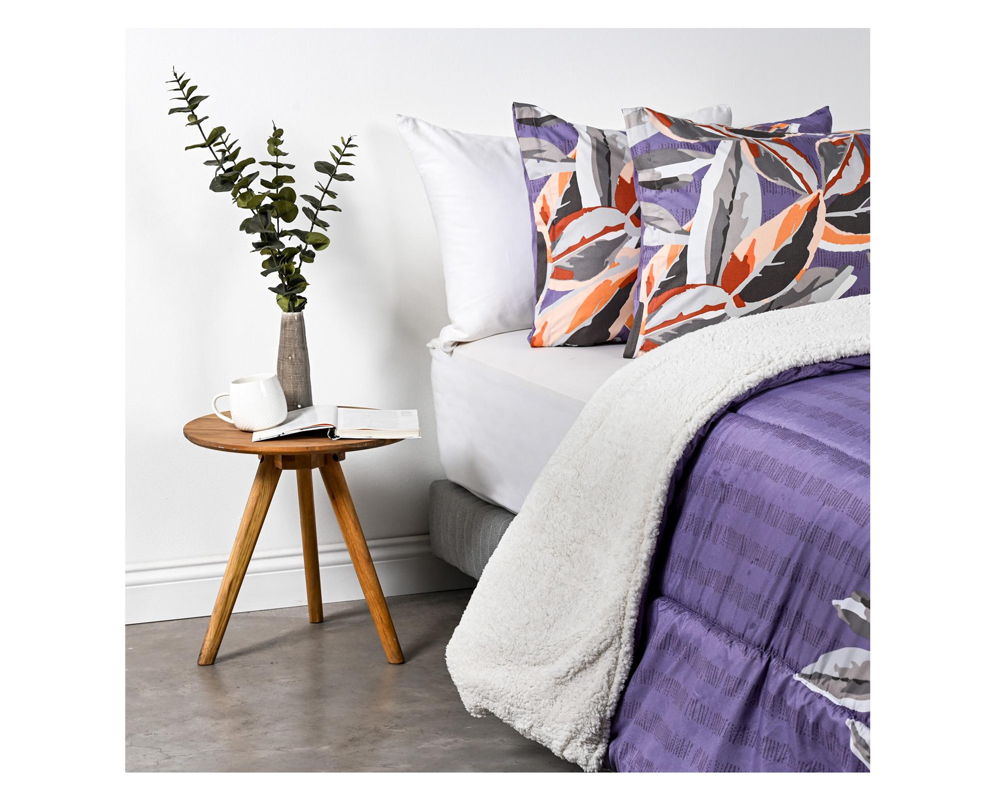 Plumón sherpa 2 plazas Loden morado-1