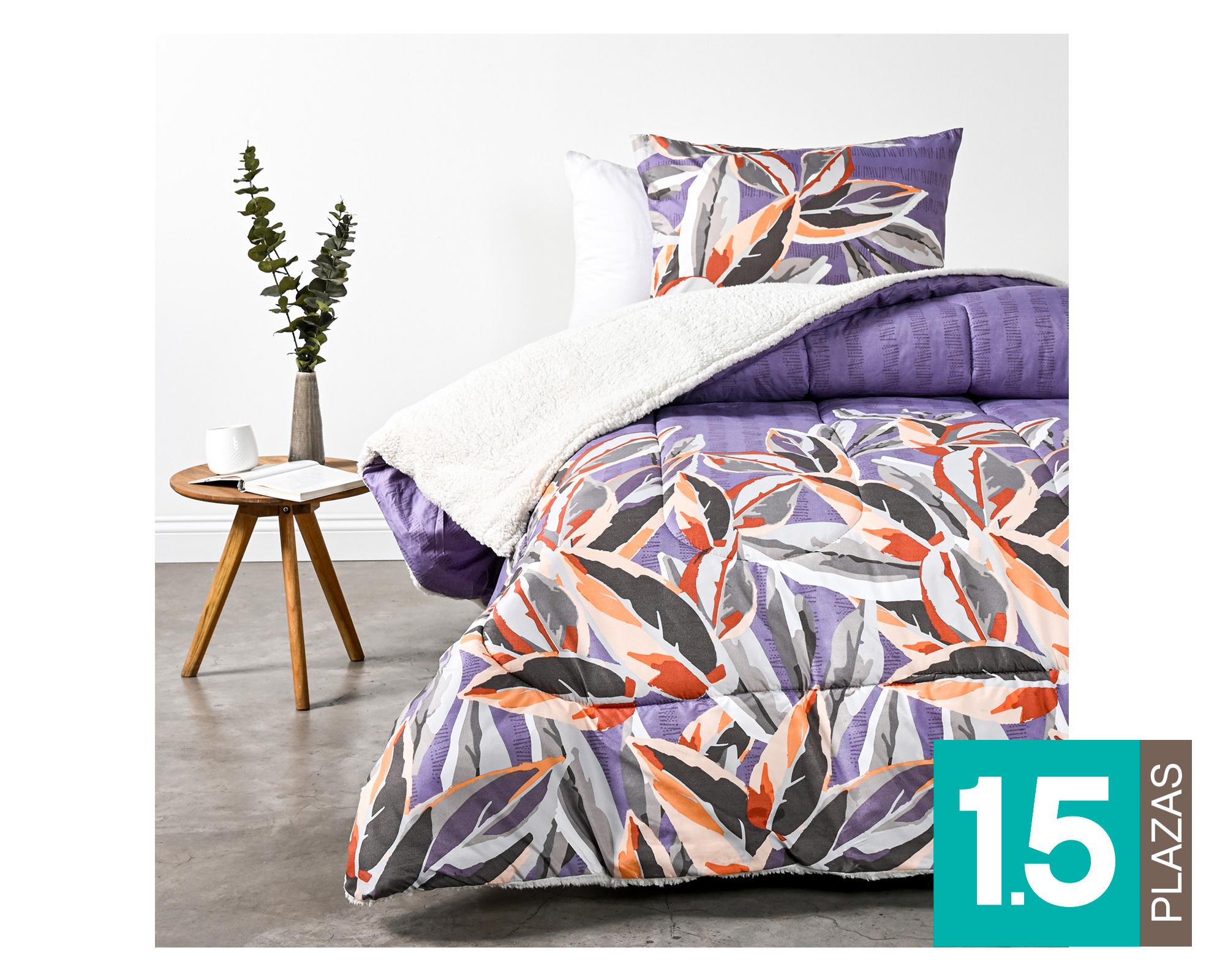 Plumón sherpa 1.5 plazas Loden morado-0