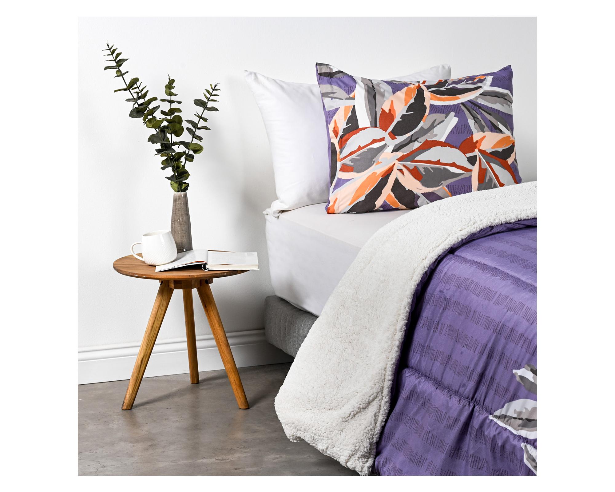 Plumón sherpa 1.5 plazas Loden morado-1