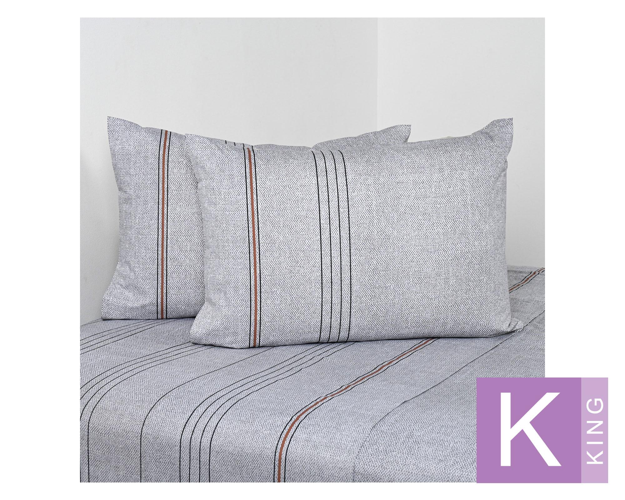 Juego sábanas king 200H Shawl gris-0