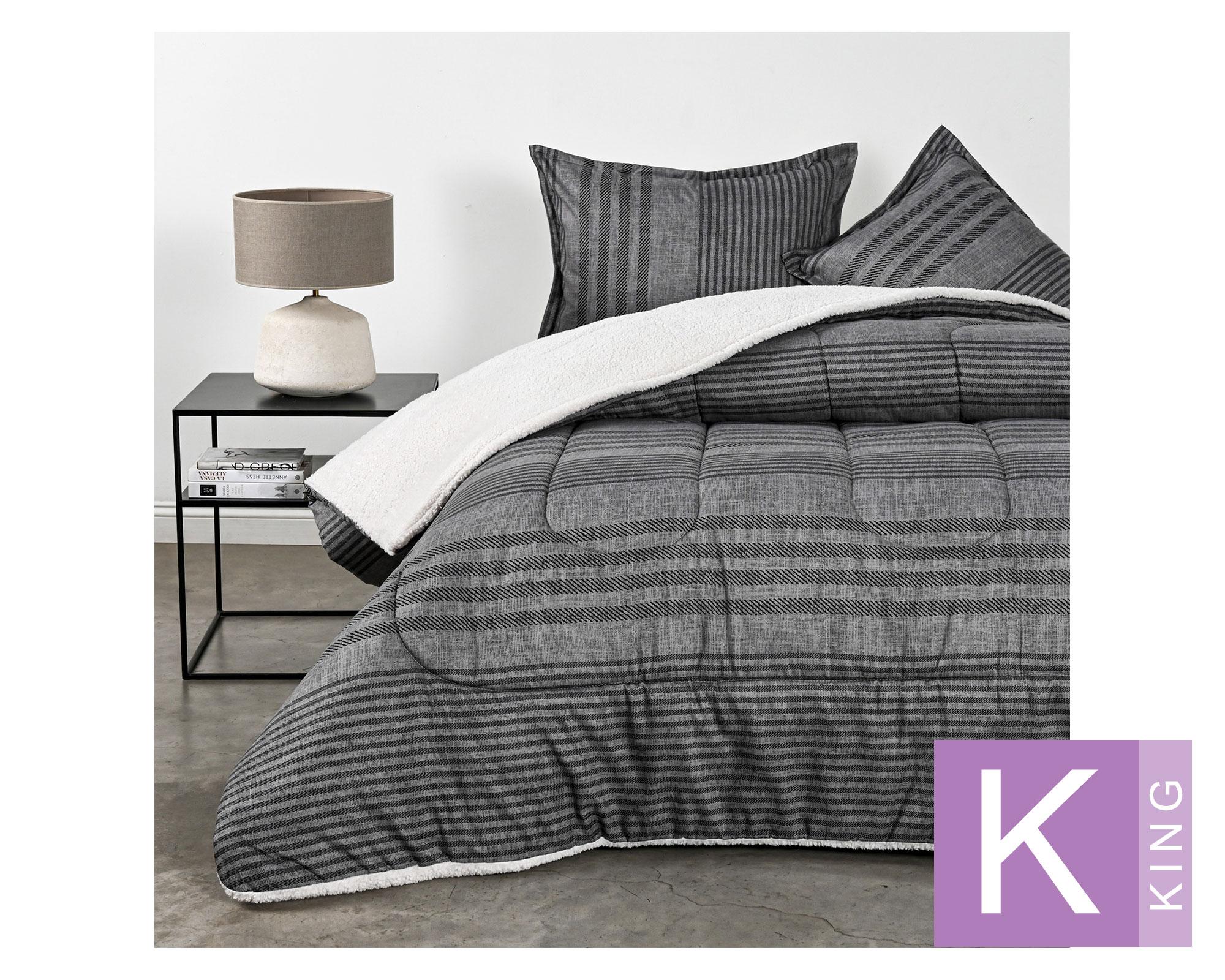 Plumón sherpa Diagonals gris king-0