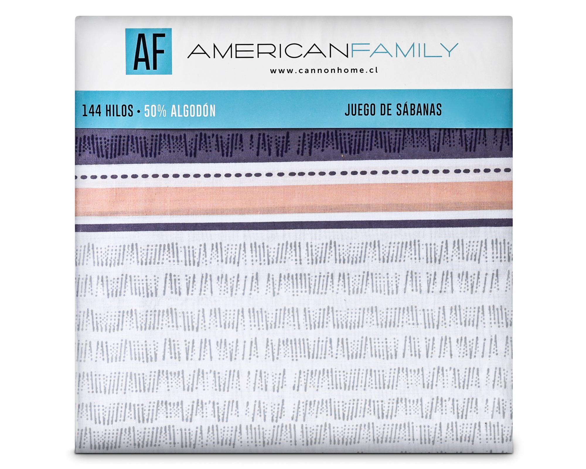 Sábanas 1 plaza 144 hilos Loden estampada-2