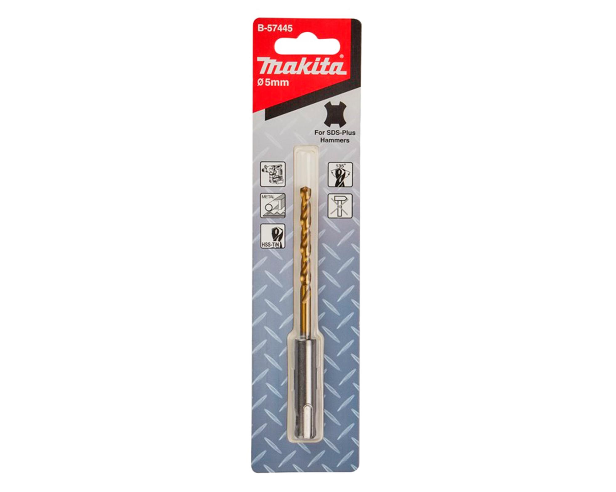 Broca para metal HSS TIN SDS Plus B-57445 5 mm-1