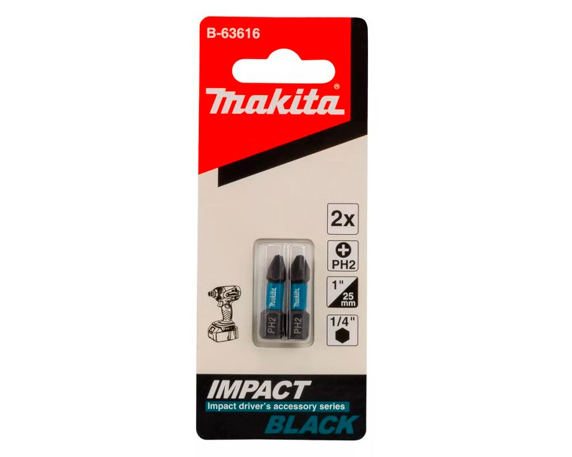 Punta Impact Black PH2 25 mm 2 un-1