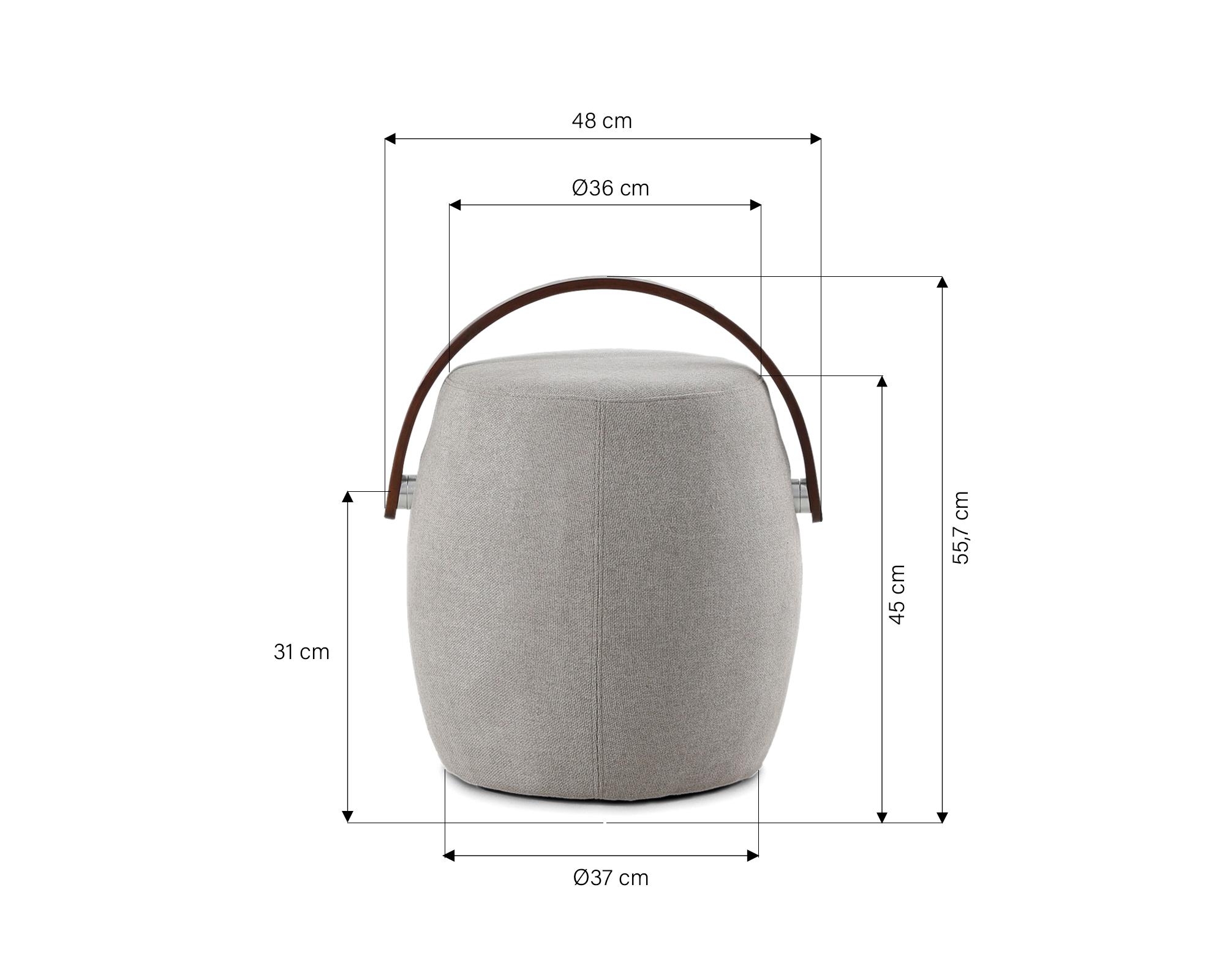 Pouf con asa de madera LT-4