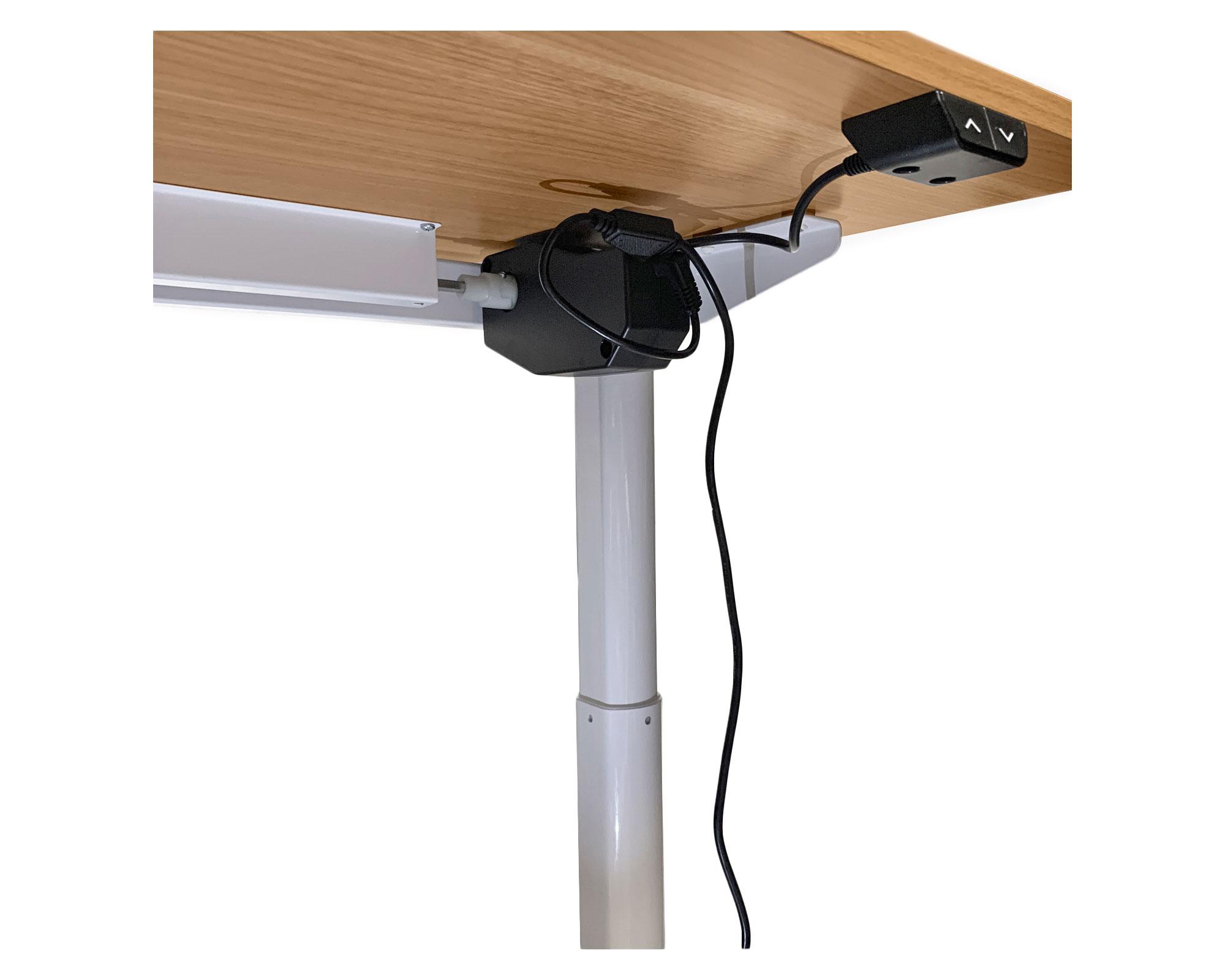 Escritorio Orion eléctrico natural/blanco 118x120x60 cm-2