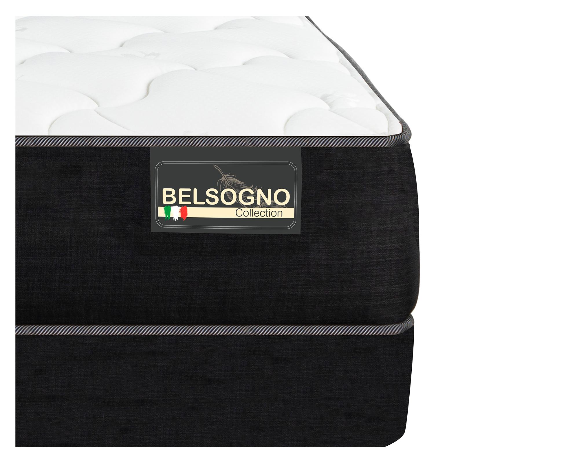 Cama europea Belsogno Plus 2 plazas base dividida + respaldo Black-2