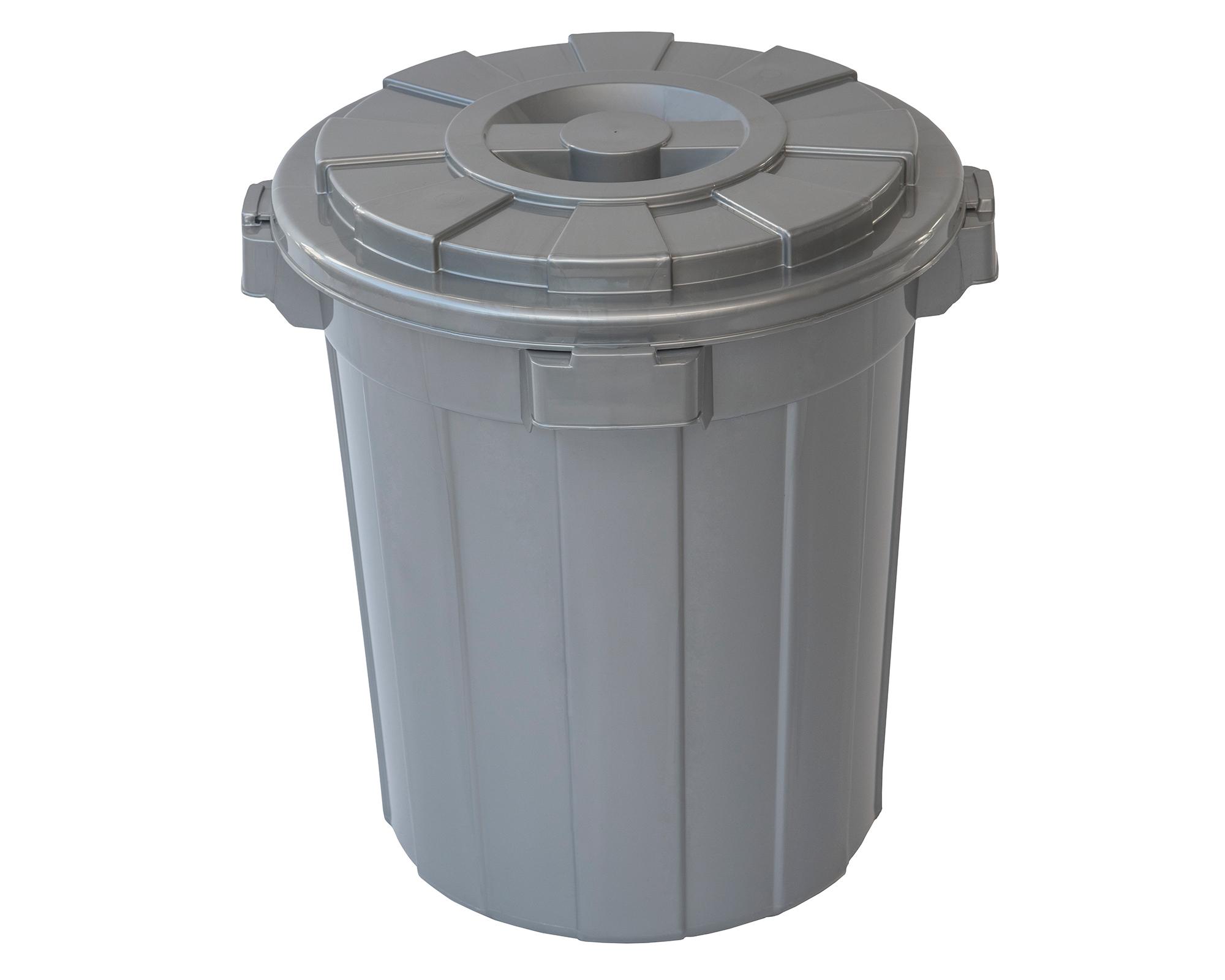 Basurero con tapa gris 65 Lt-0