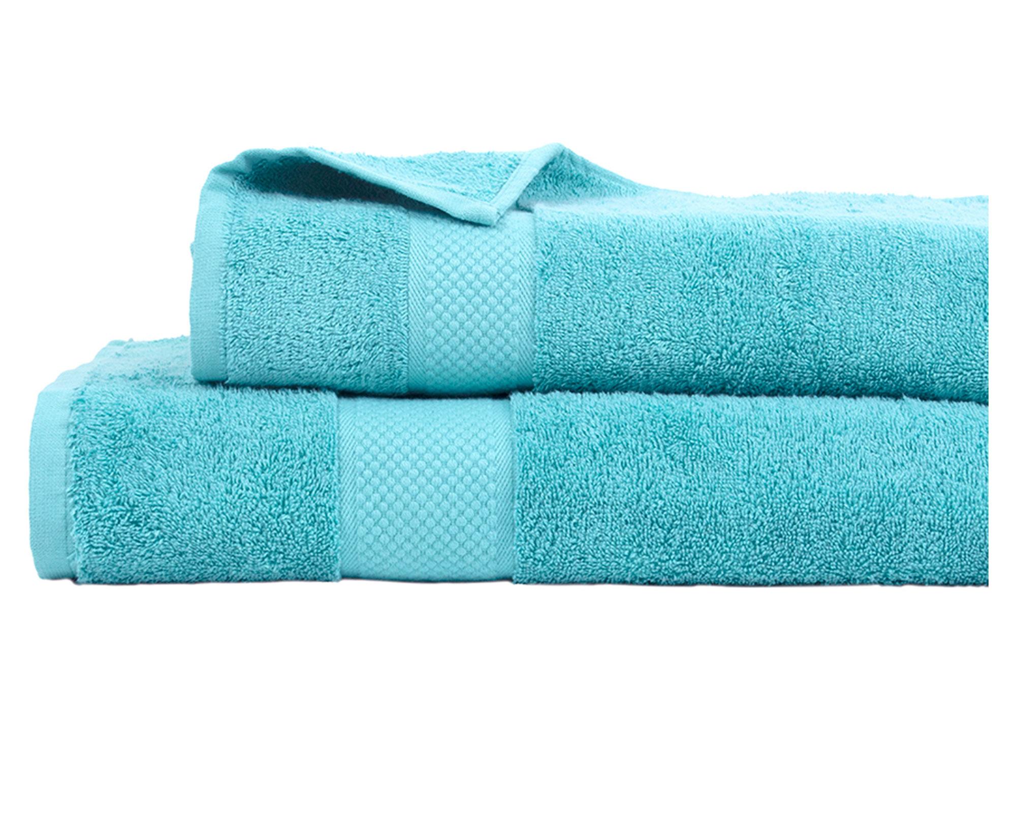 Set toalla mediana 45x90 cm + Toalla grande 70x140 cm turquesa-0