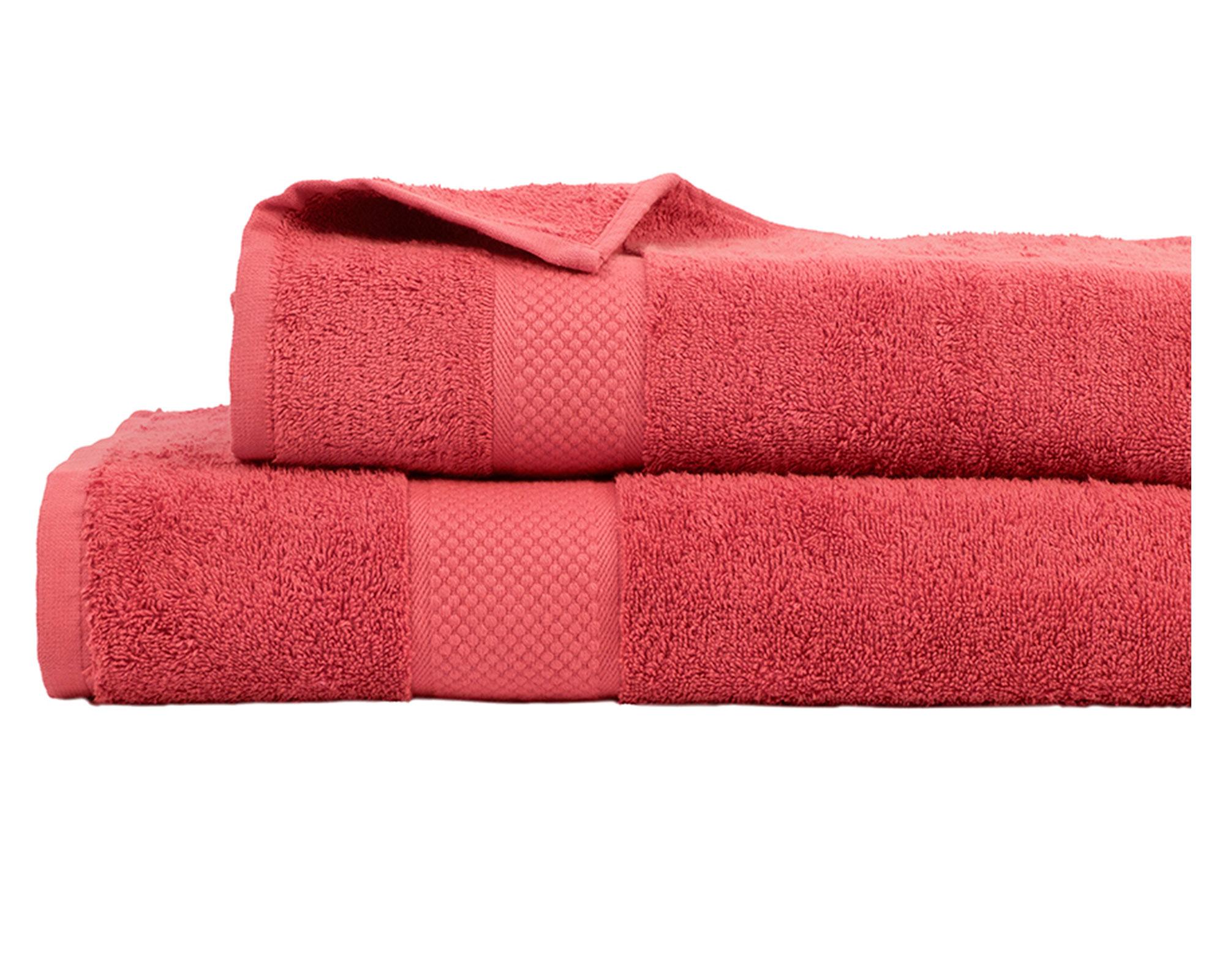 Set toalla mediana 45x90 cm + Toalla grande 70x140 cm rojo-0