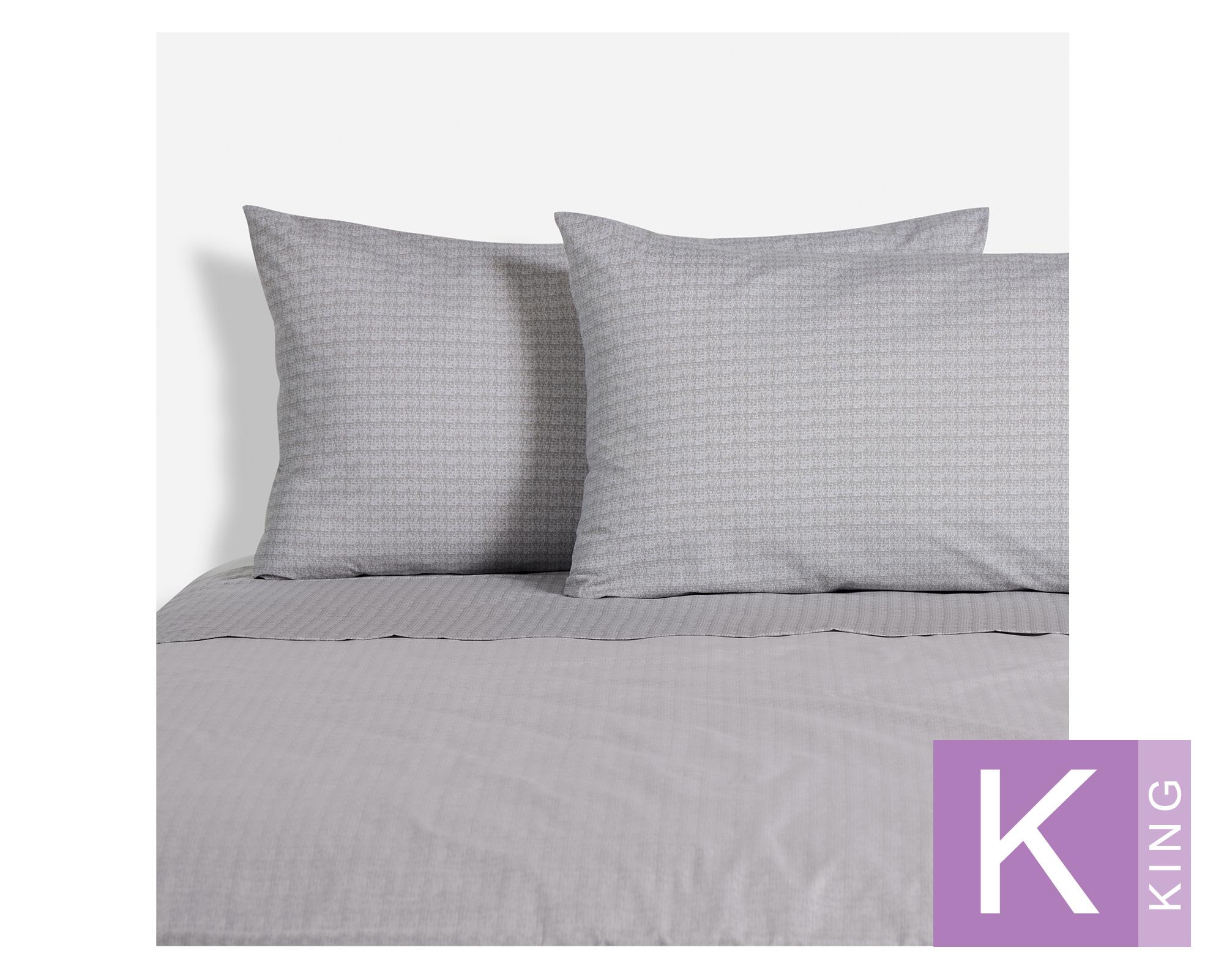 Juego sábanas Miniprint Ikar gris King 180 hilos-0