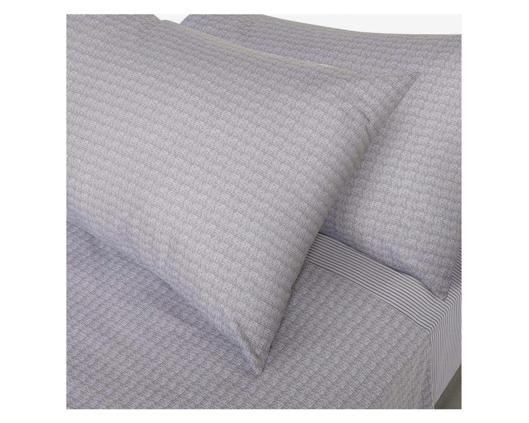 Juego sábanas Miniprint Ikar gris King 180 hilos-1