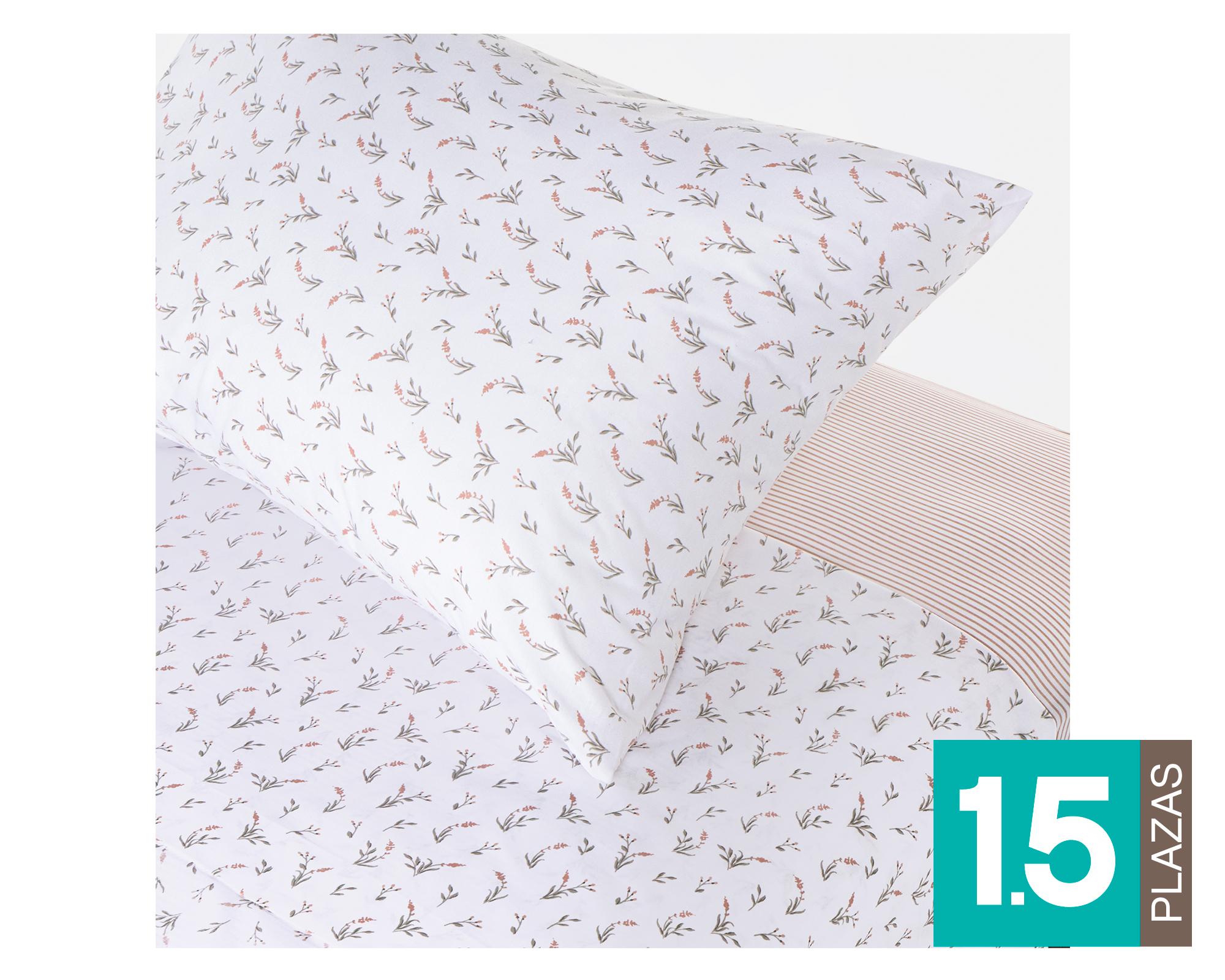 Juego sábanas Miniprint Fresia 1.5 plazas 180 hilos-0