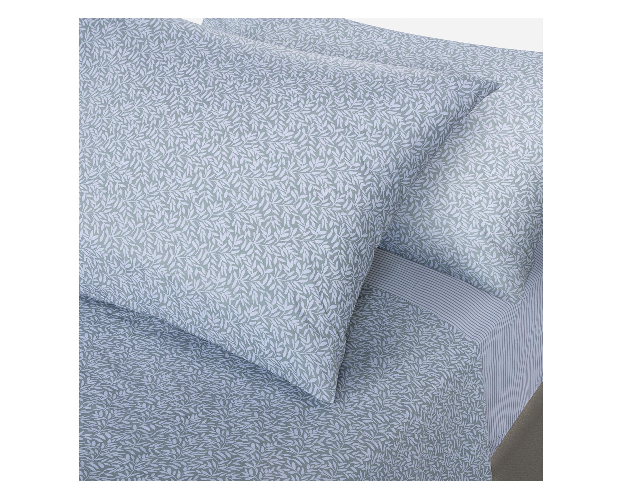 Juego sábanas Miniprint Coihue azul King 180 hilos-1