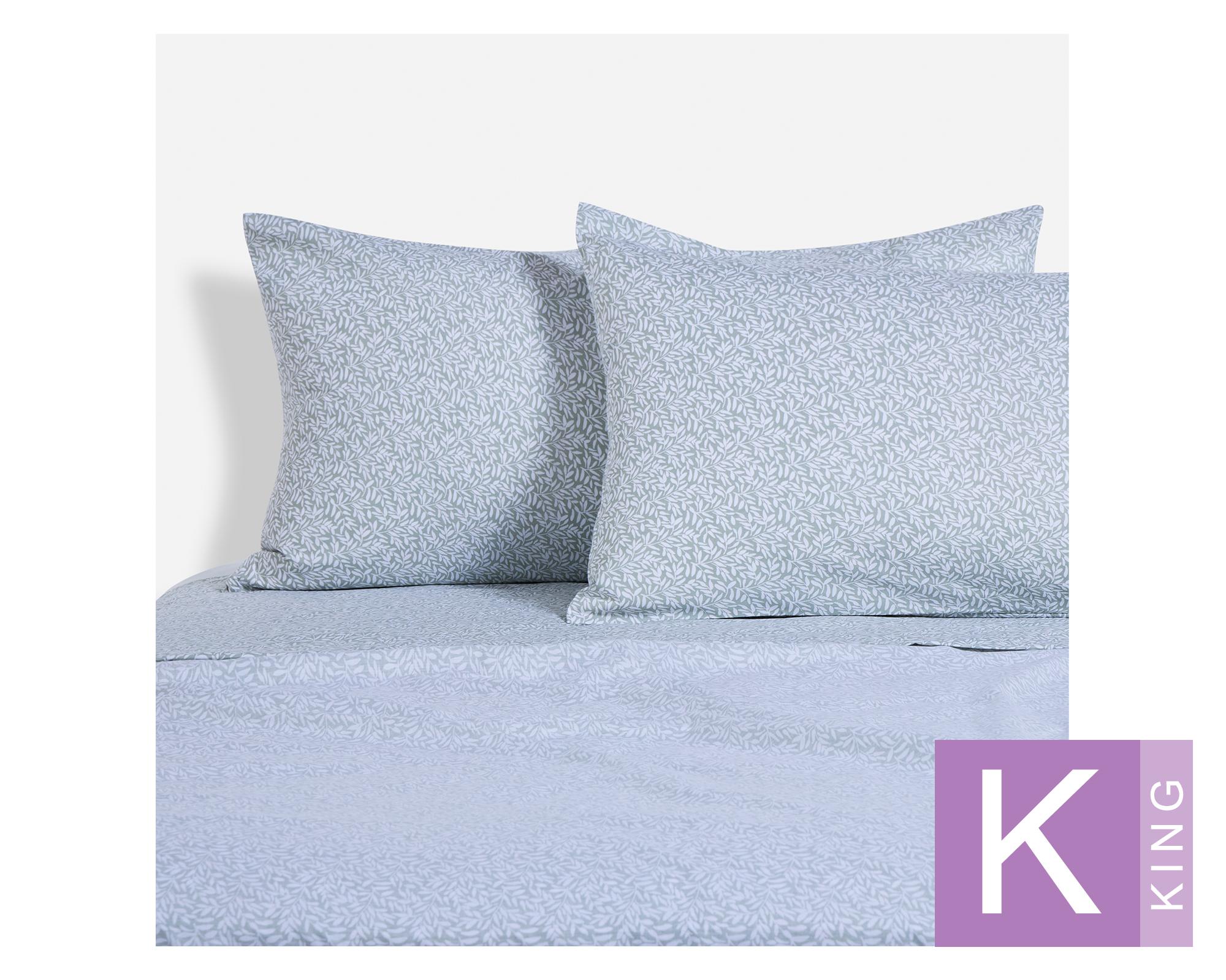 Juego sábanas Miniprint Coihue azul King 180 hilos-0