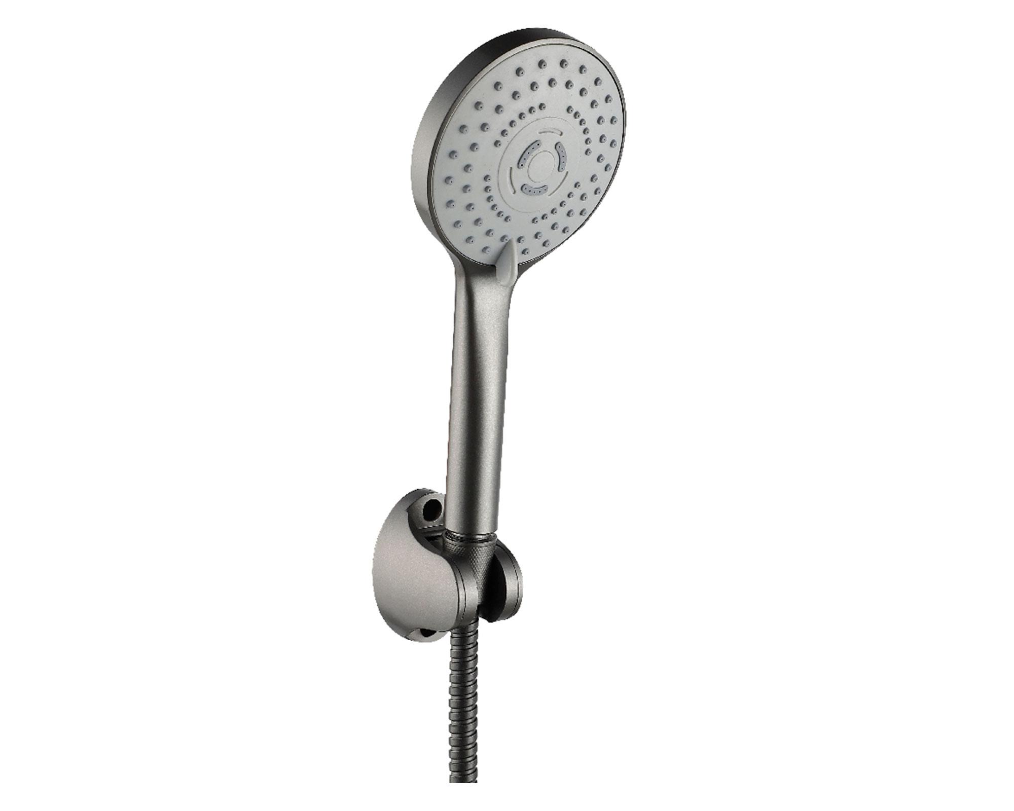 Monomando de tina ducha Gun metal gunnar gris cromado-2