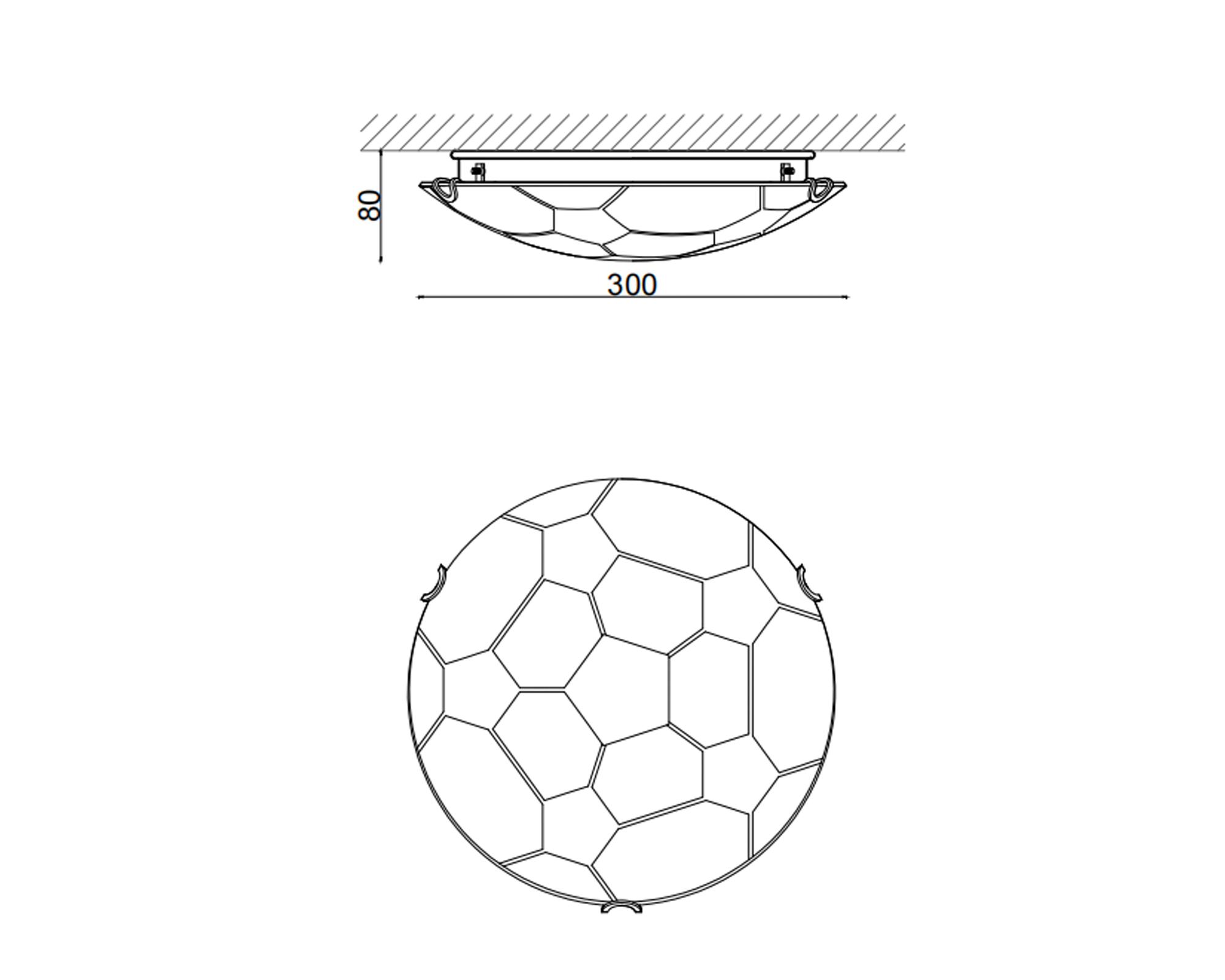 Plafón Football E27-3