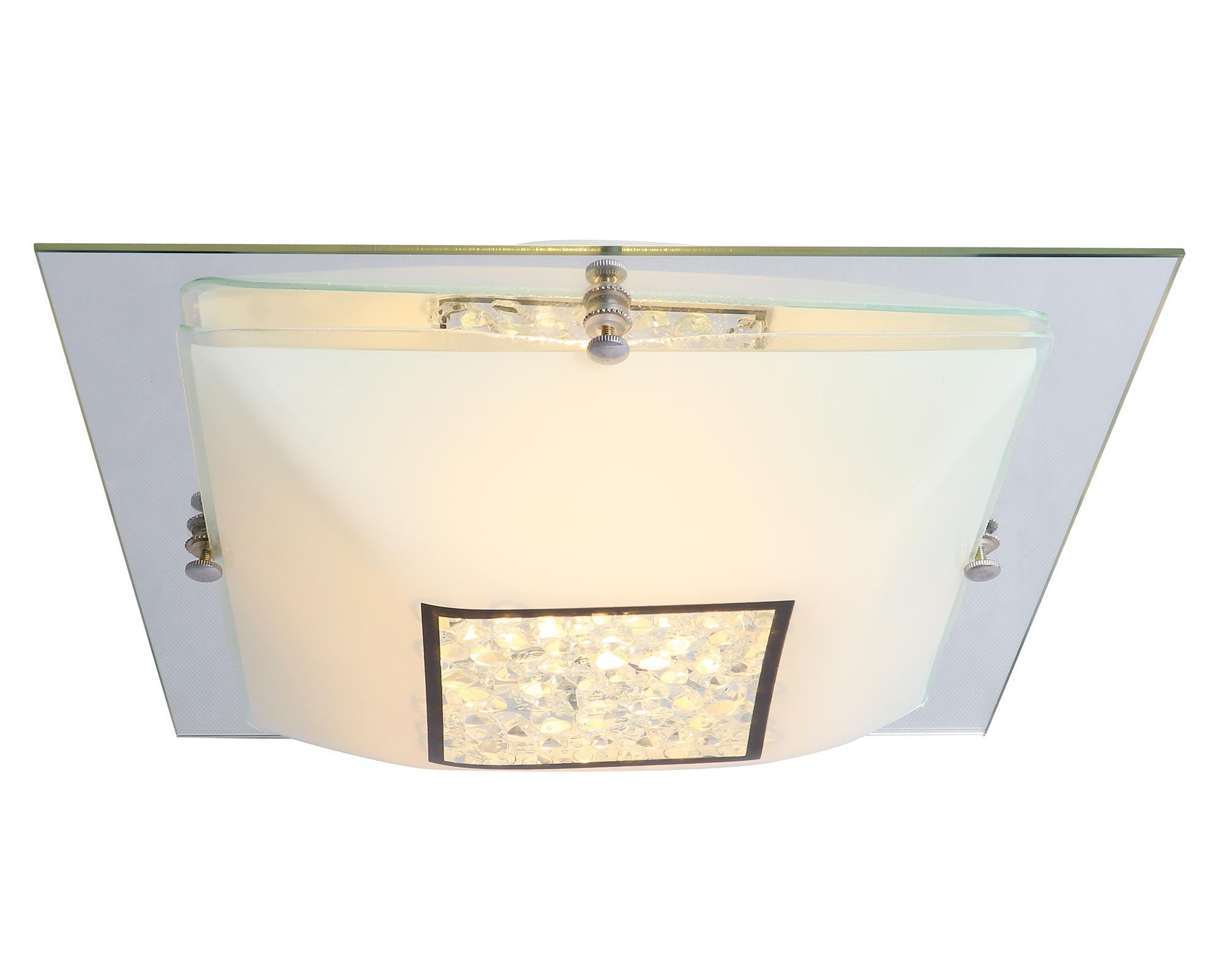 Plafón Cuadrado doble cristal E27-1