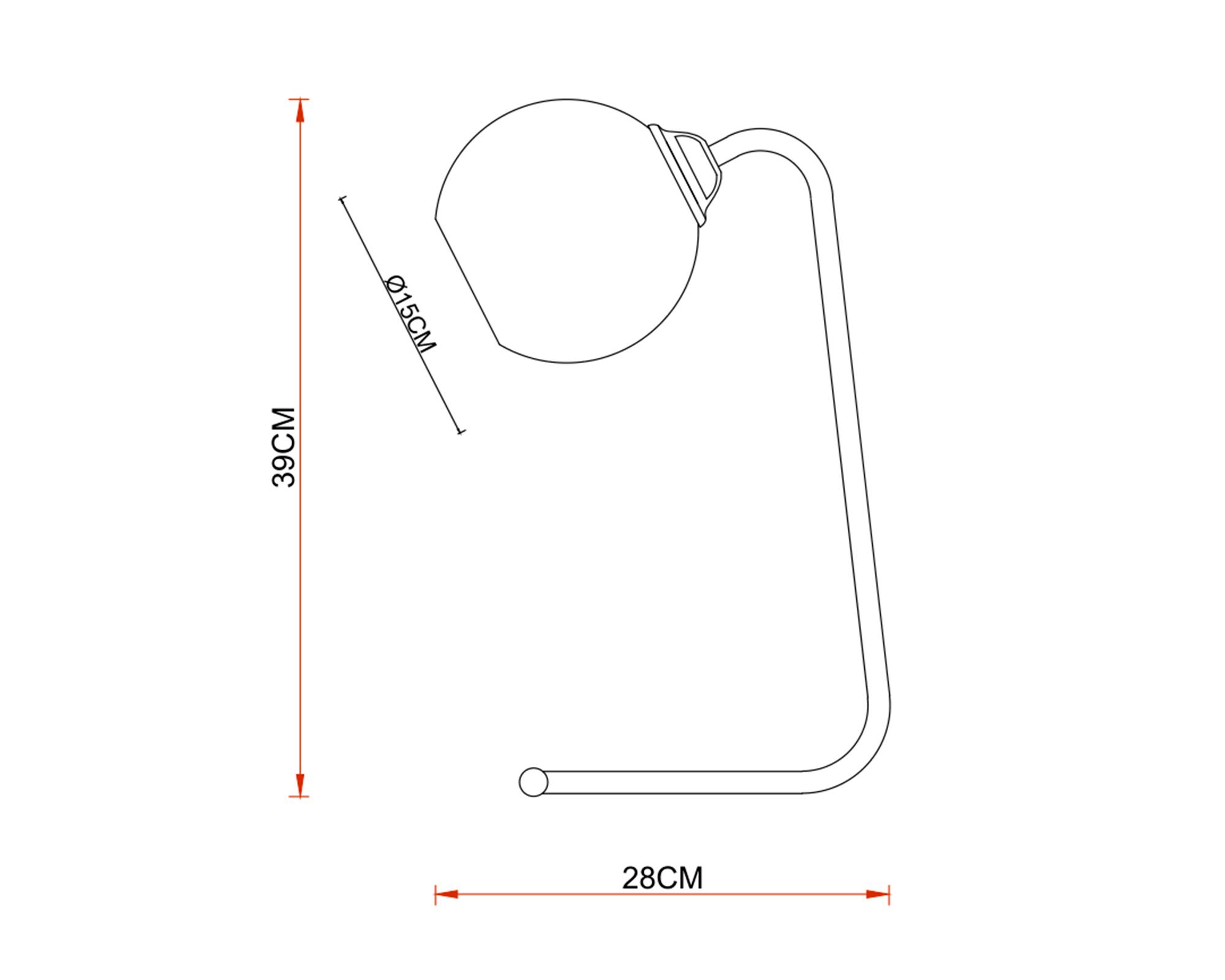 Lámpara escritorio Globo 1L E27 dorado-3