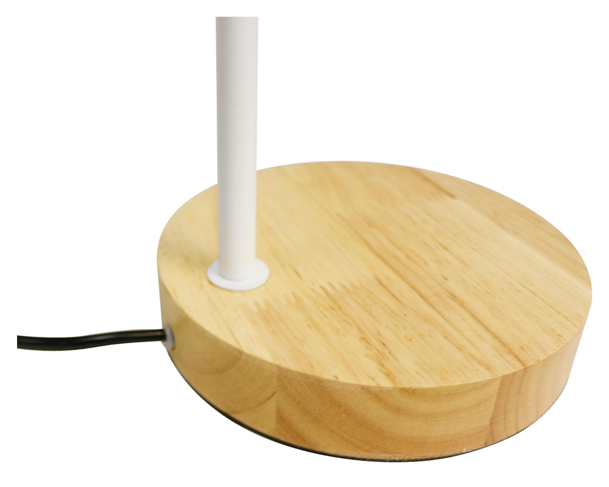 Lámpara escritorio blanco/madera 1L E27-2