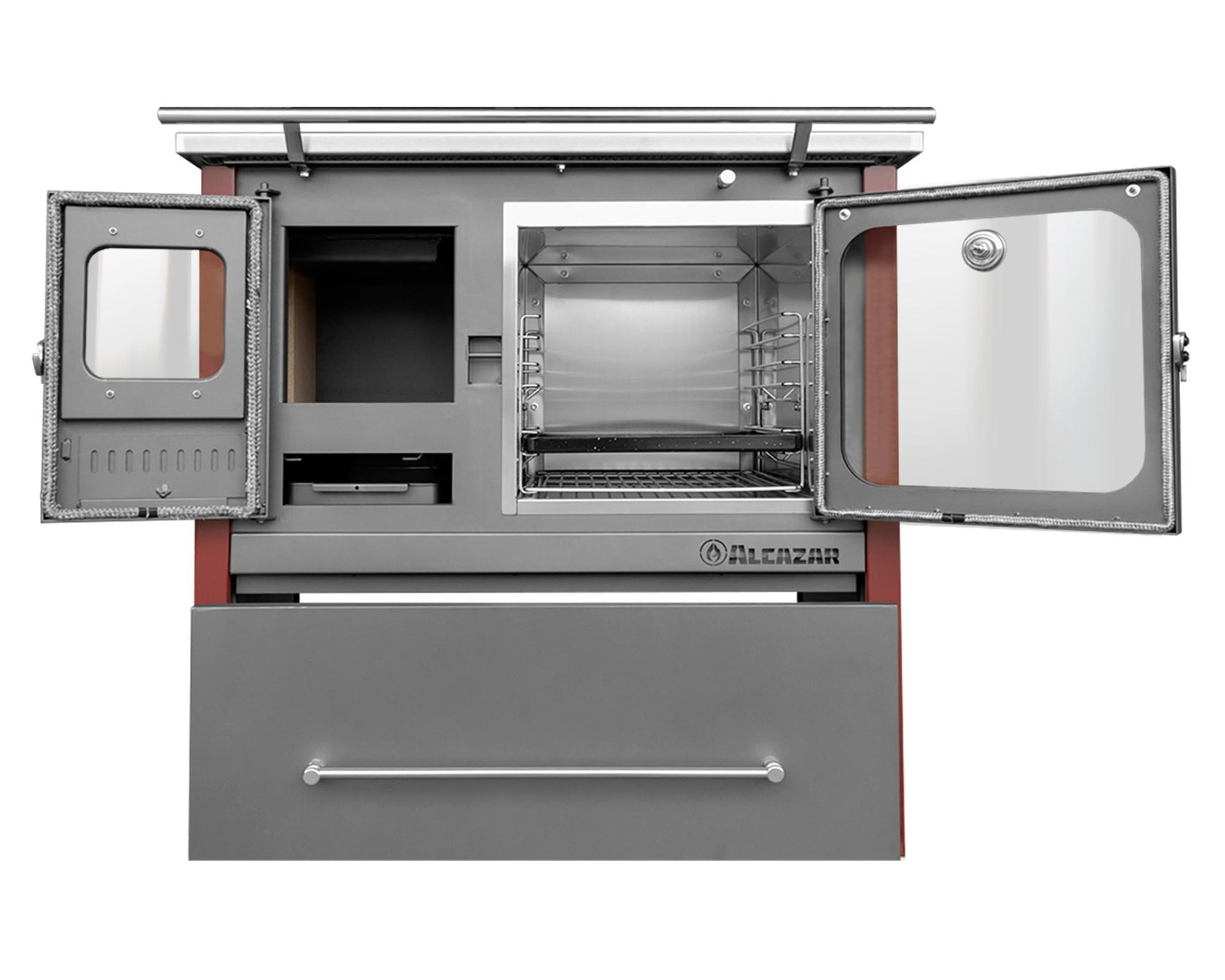 Cocina a leña Europea M80 burdeo/gris 1 quemador-1