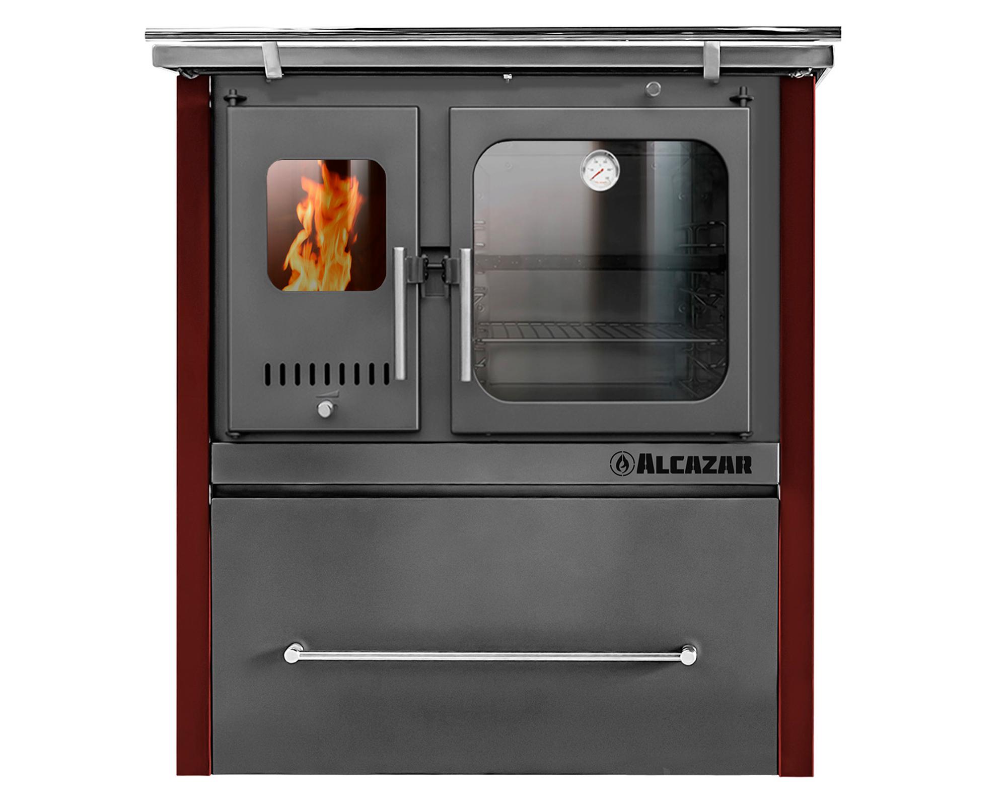 Cocina a leña Europea M70 burdeo/gris 1 quemador-0