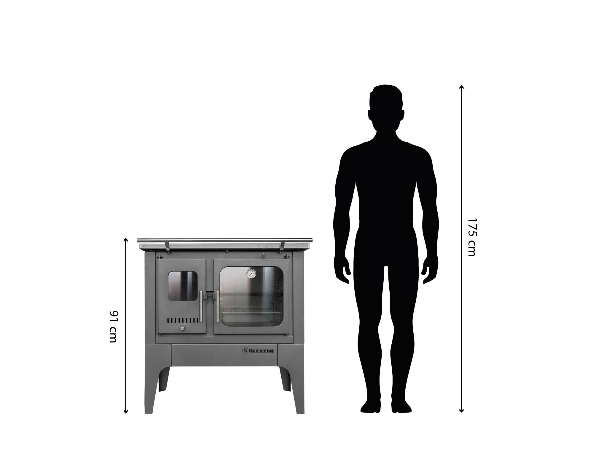 Cocina a leña Europea S900 gris-6