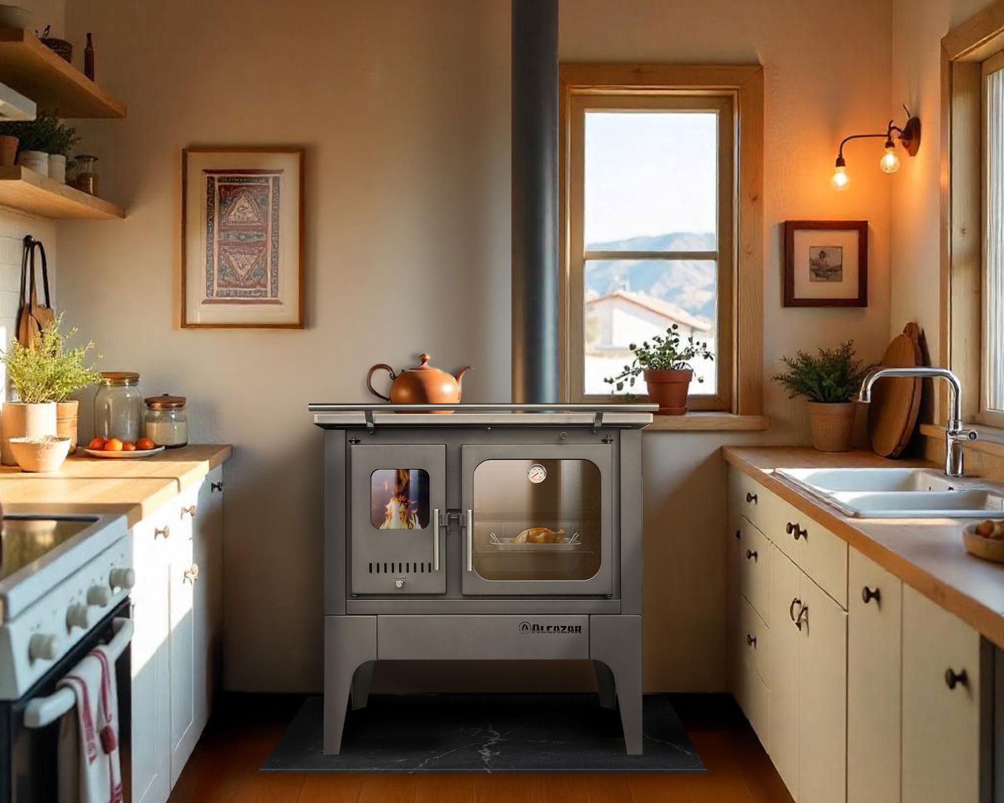 Cocina a leña Europea S900 gris-5