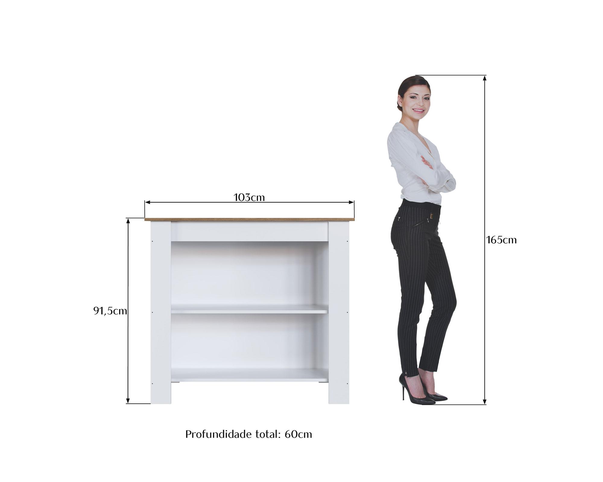 Isla cocina/comedor blanco/miel-8