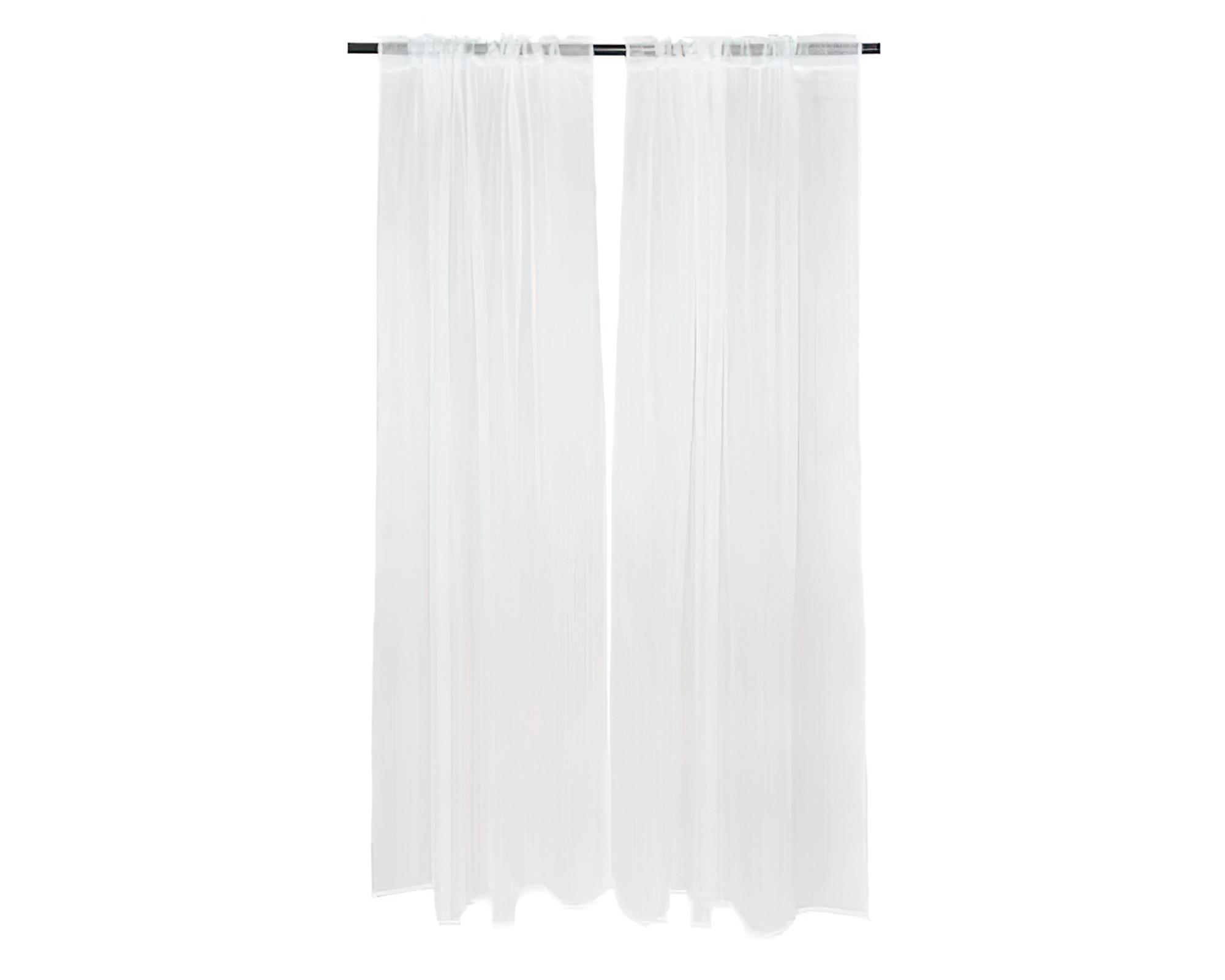 Set 2 cortinas velo Pasatubo 140x225 cm blanco-0
