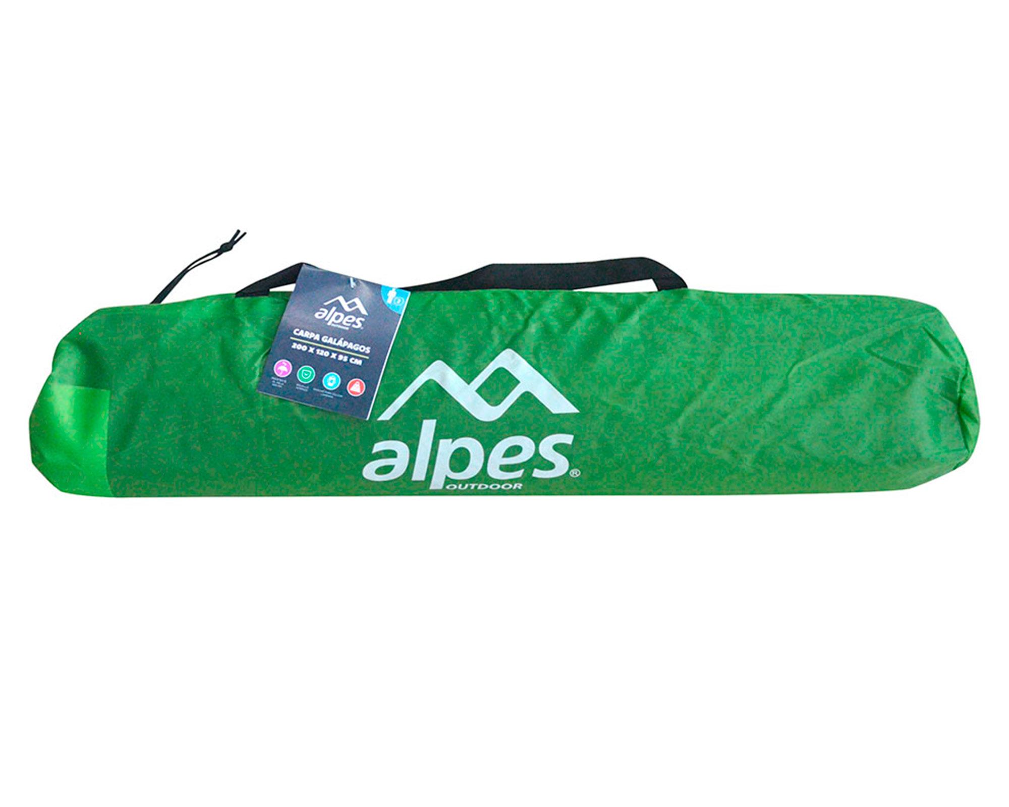 Carpa Galápagos 95x120x200 cm 2 personas verde-6