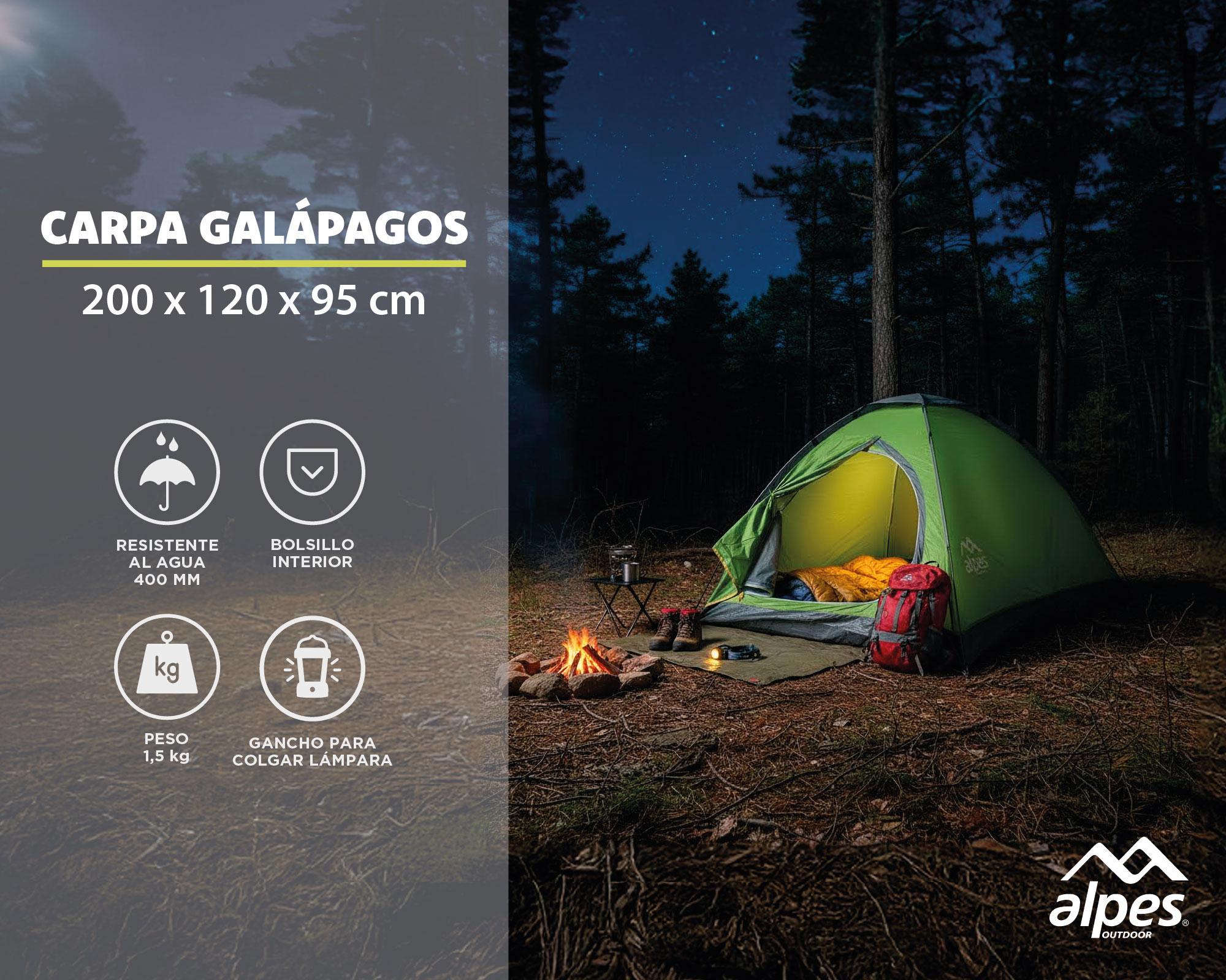 Carpa Galápagos 95x120x200 cm 2 personas verde-8