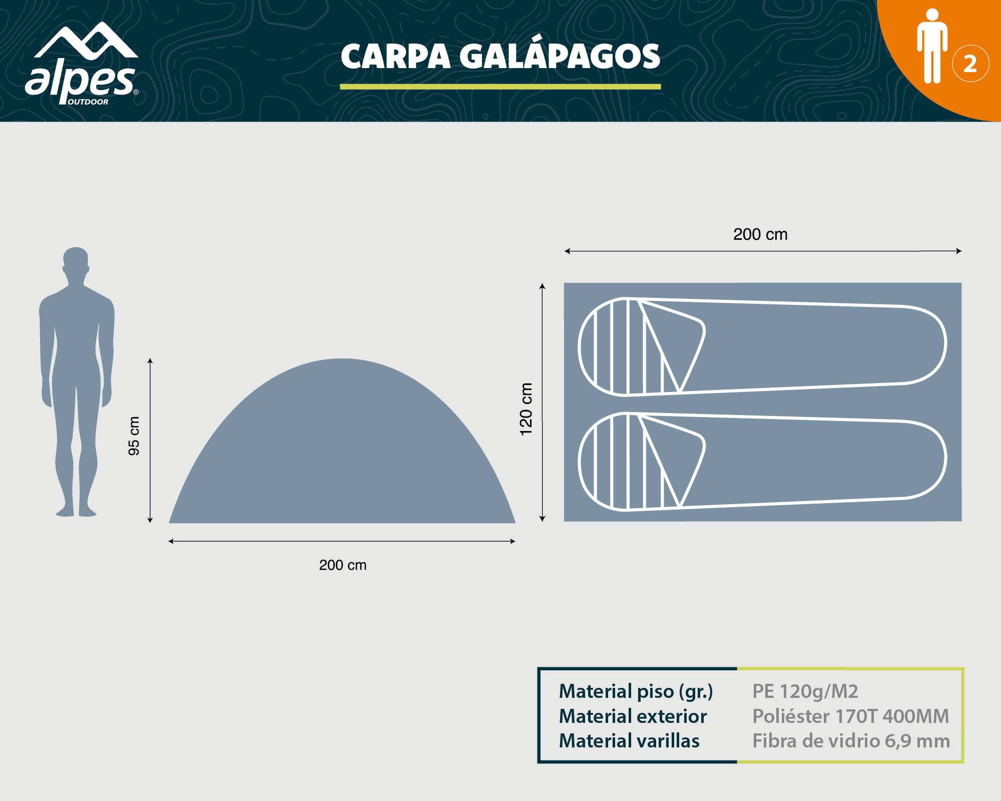Carpa dome Galápagos rojo-9