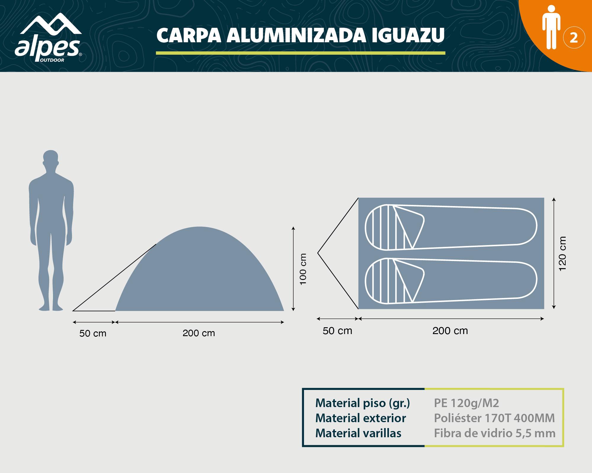 Carpa Iguazú 100x200x120 cm 2 personas-9