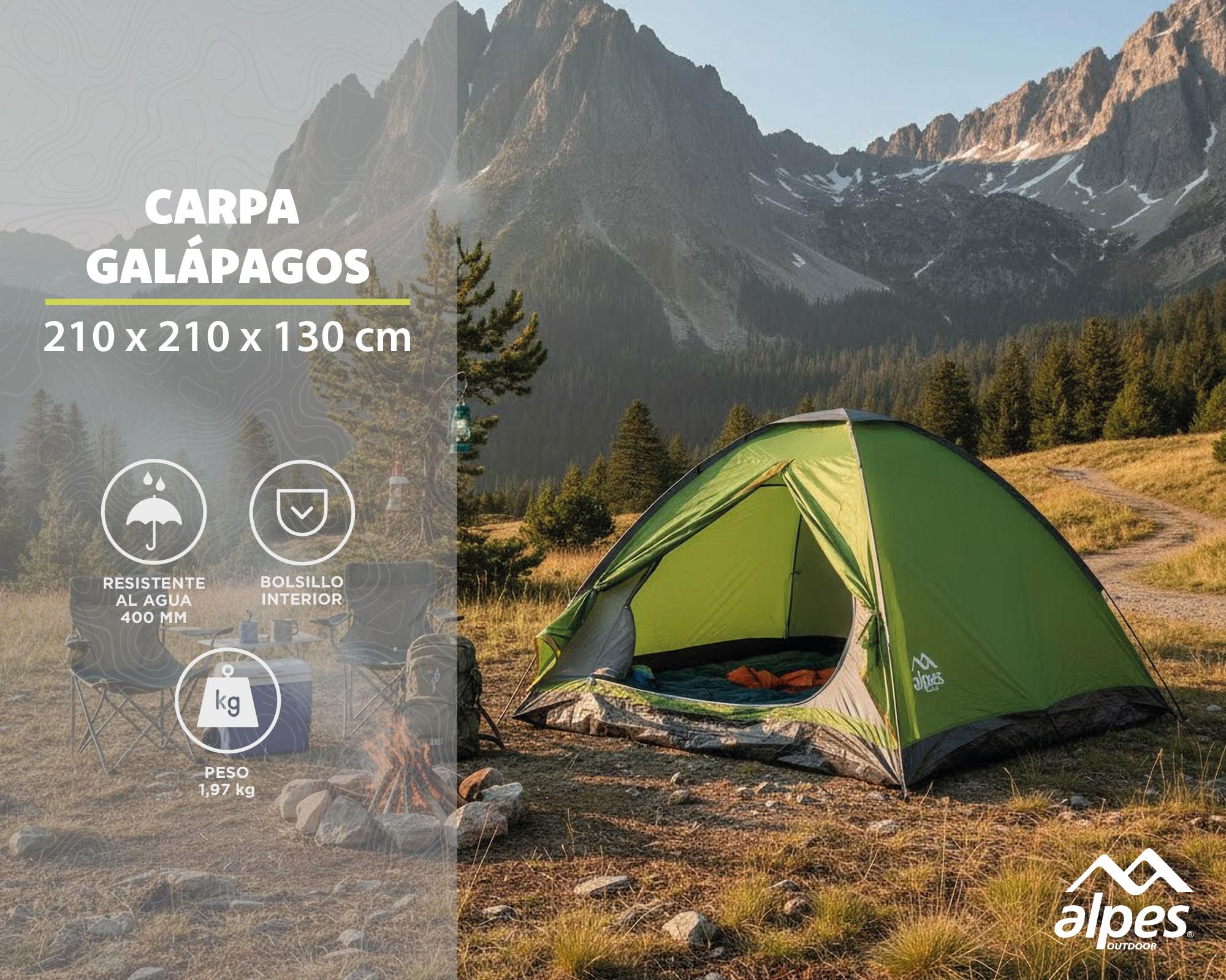 Carpa dome Galápagos 130x210x210 cm 4 personas verde-9