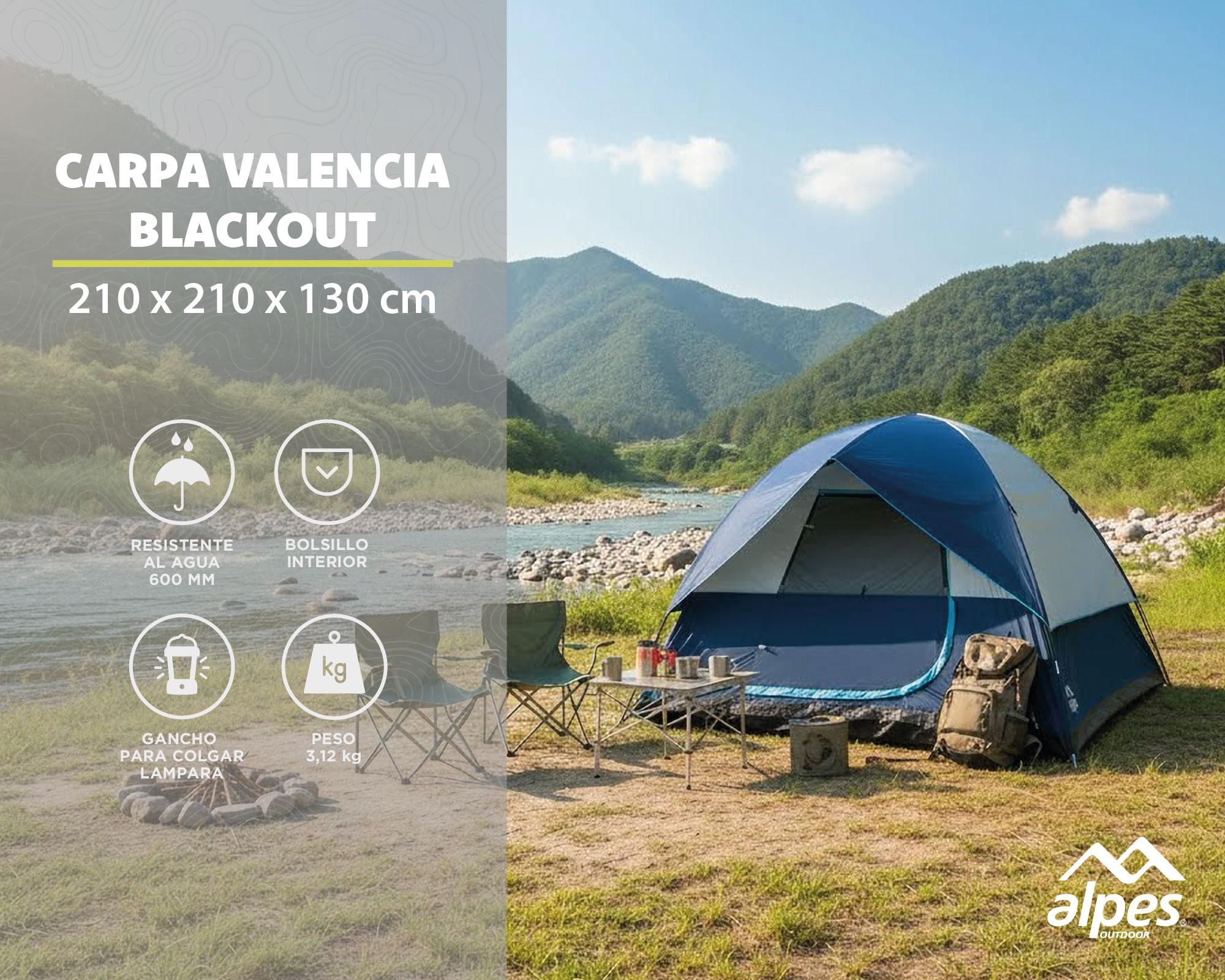 Carpa Valencia blackout 130x210x210 cm 4 personas-8