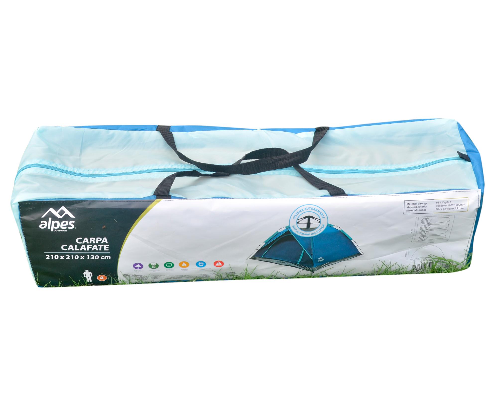 Carpa Calafate 130x210x210 cm 4 personas azul-5