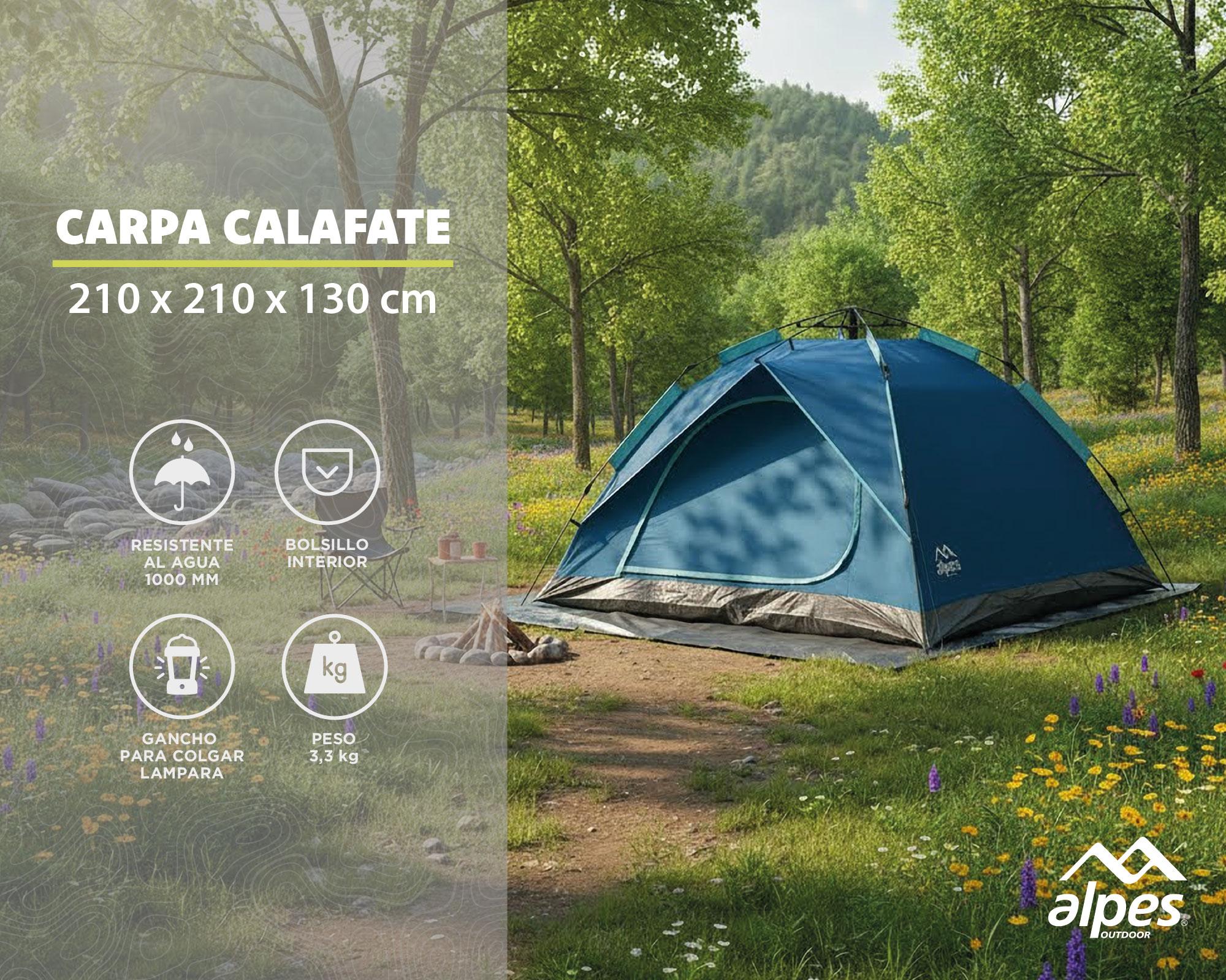 Carpa Calafate 130x210x210 cm 4 personas azul-8
