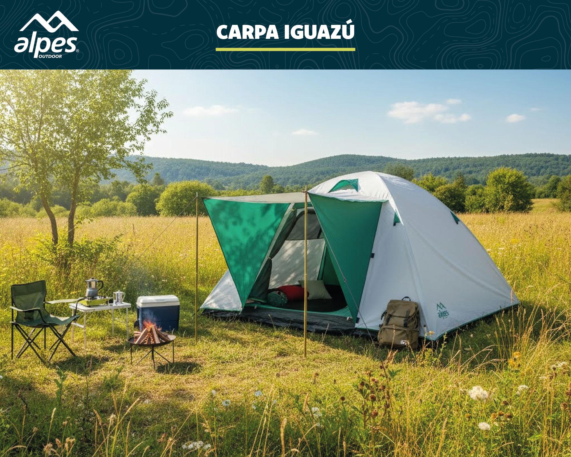 Carpa Iguazú aluminizada/verde 160x300x240 cm 6 personas-6