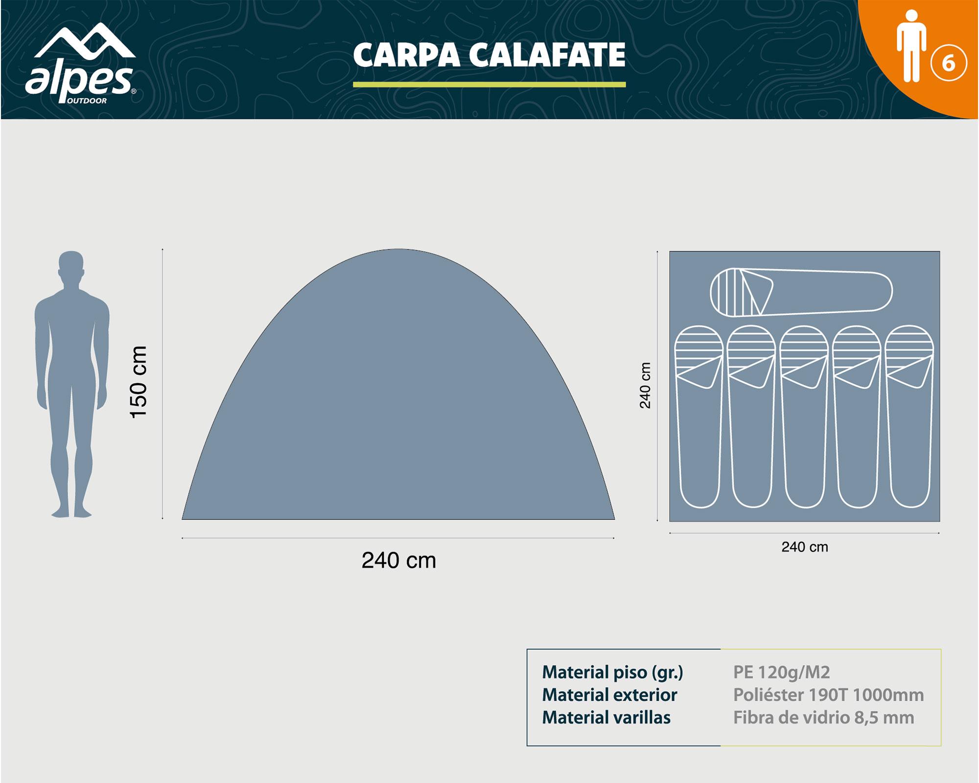 Carpa Calafate gris 150x240x240 cm 6 personas-4