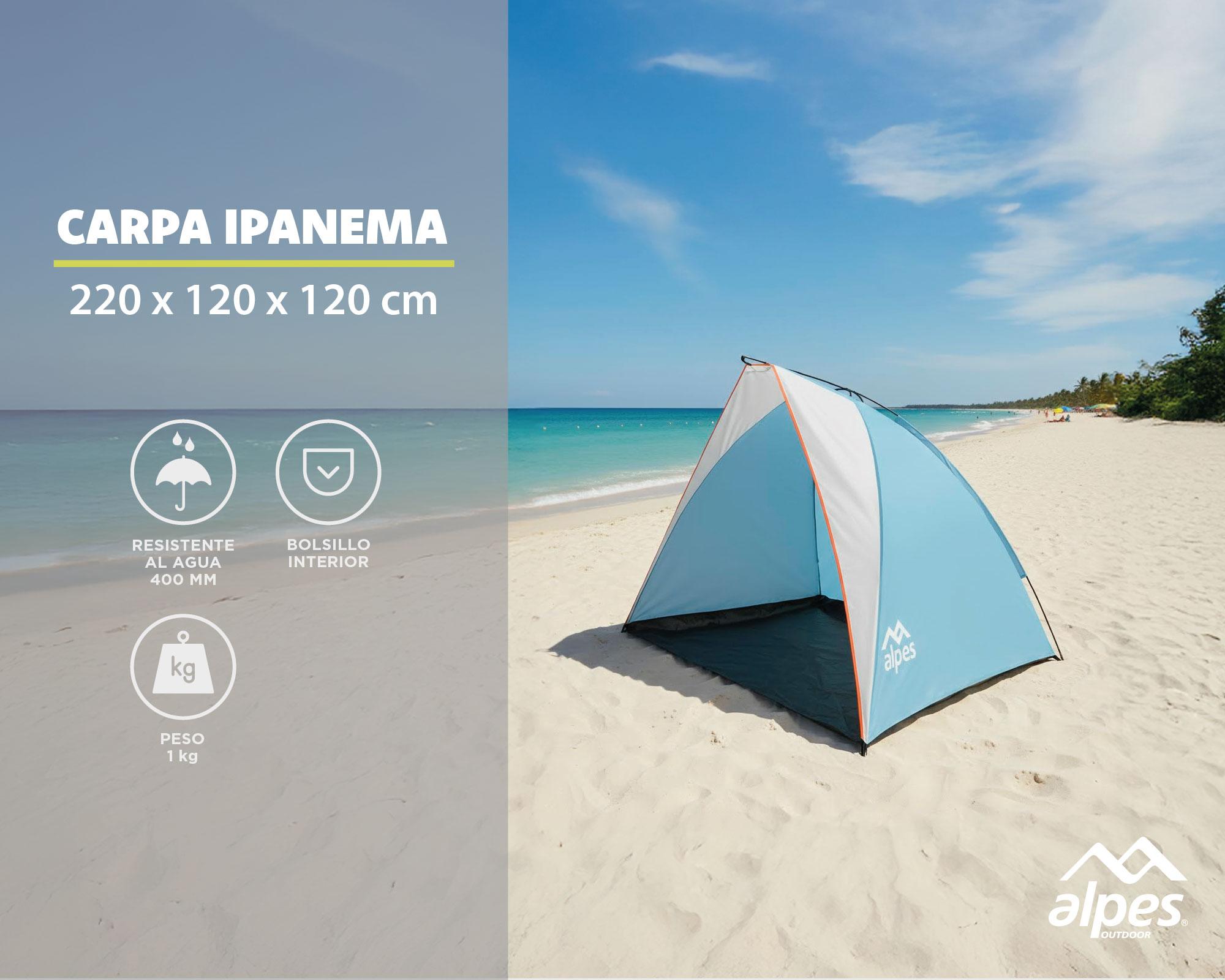Carpa playa Ipanema celeste 120x220x120 cm 2 personas-7